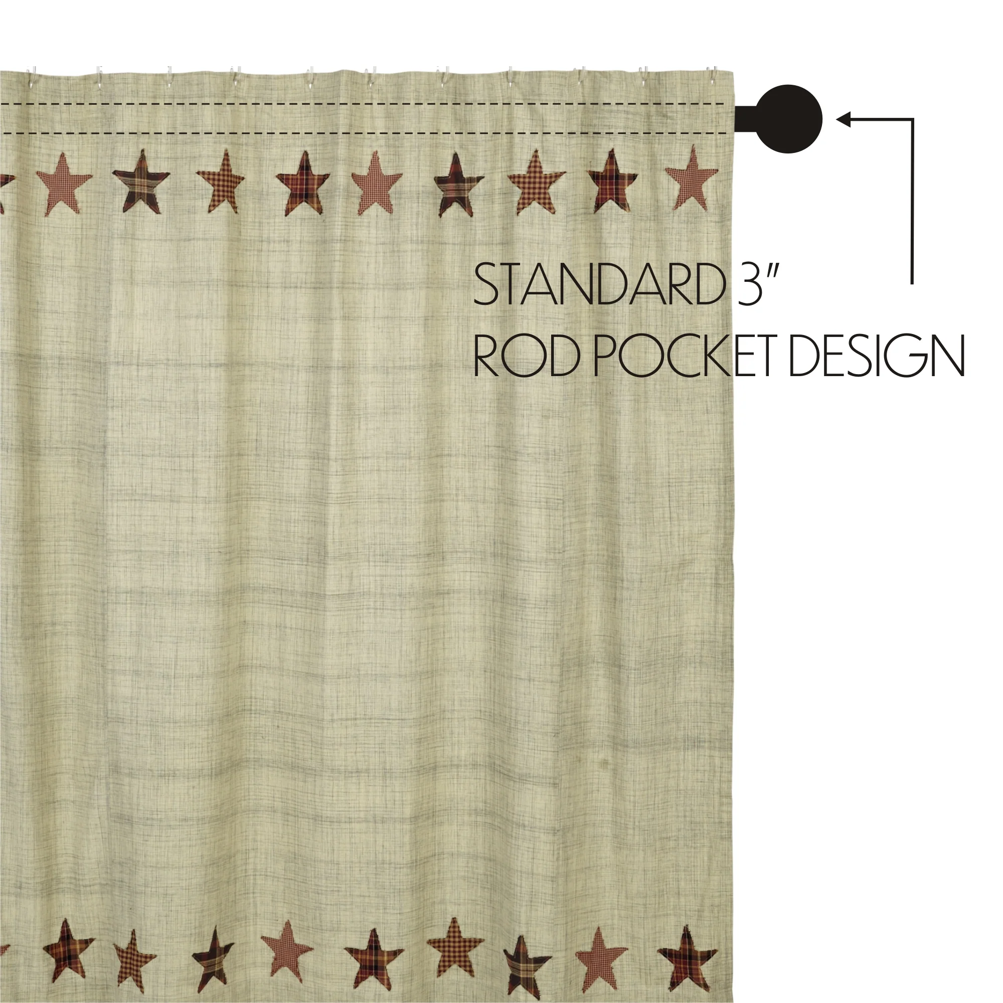 Rustic Star Shower Curtain - Image 3
