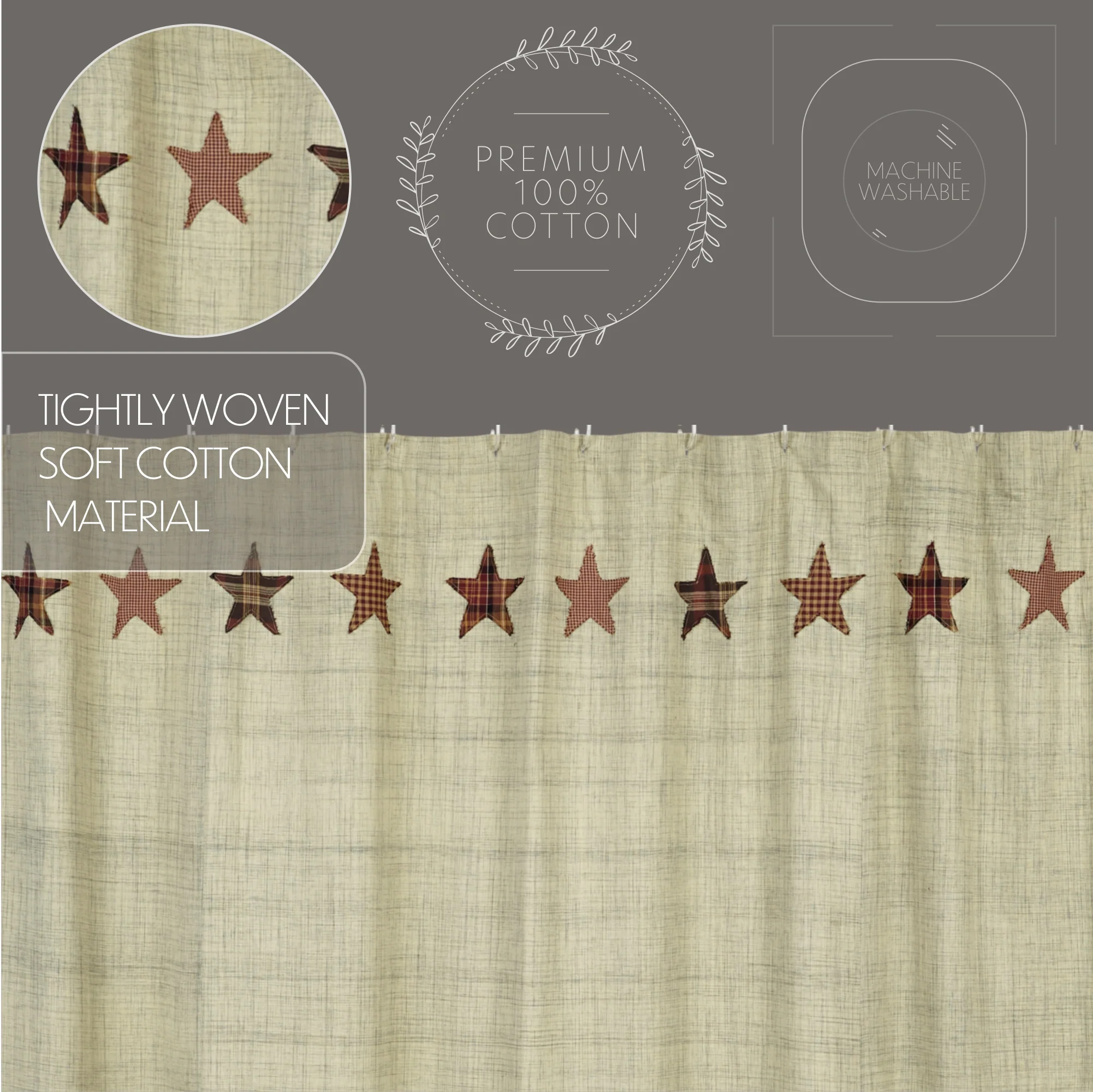 Rustic Star Shower Curtain - Image 4