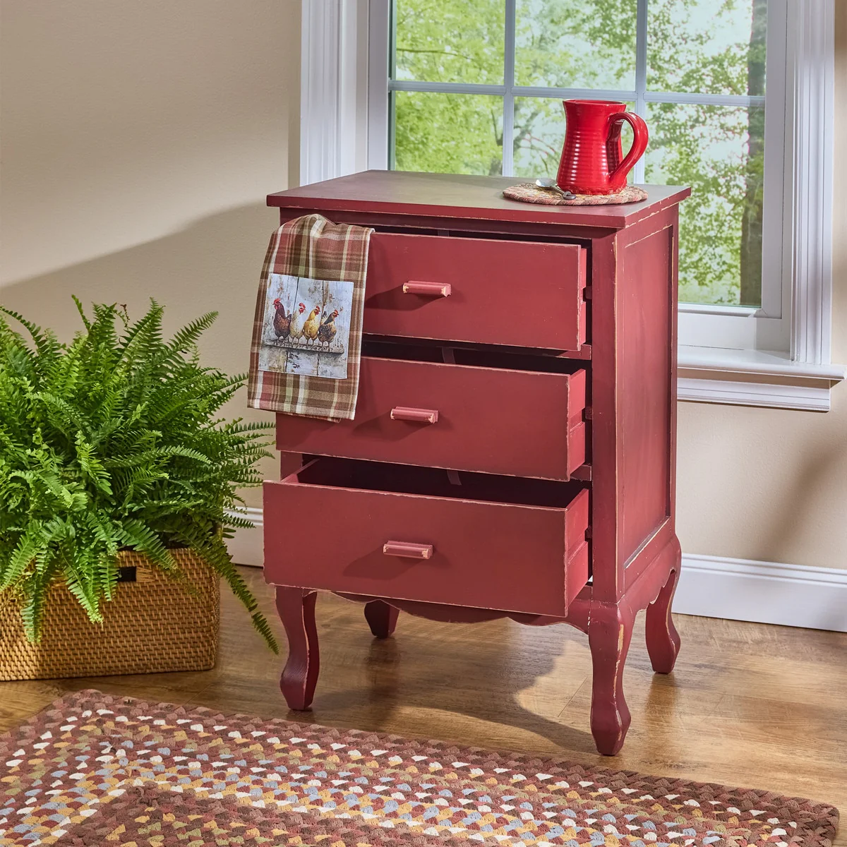 Accent Table Vintage Red