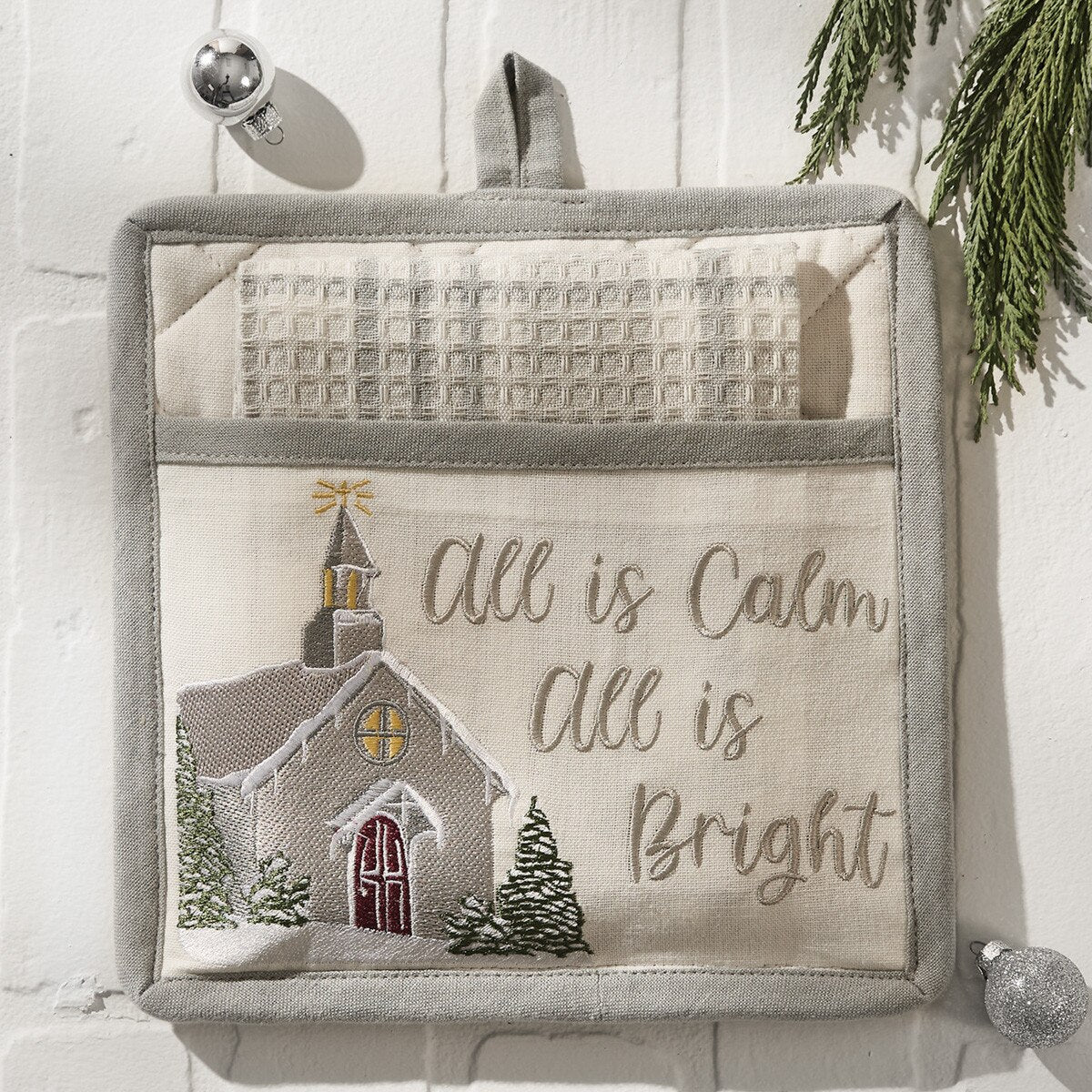 Evergreen Church All Is Calm Pot Holder Set
