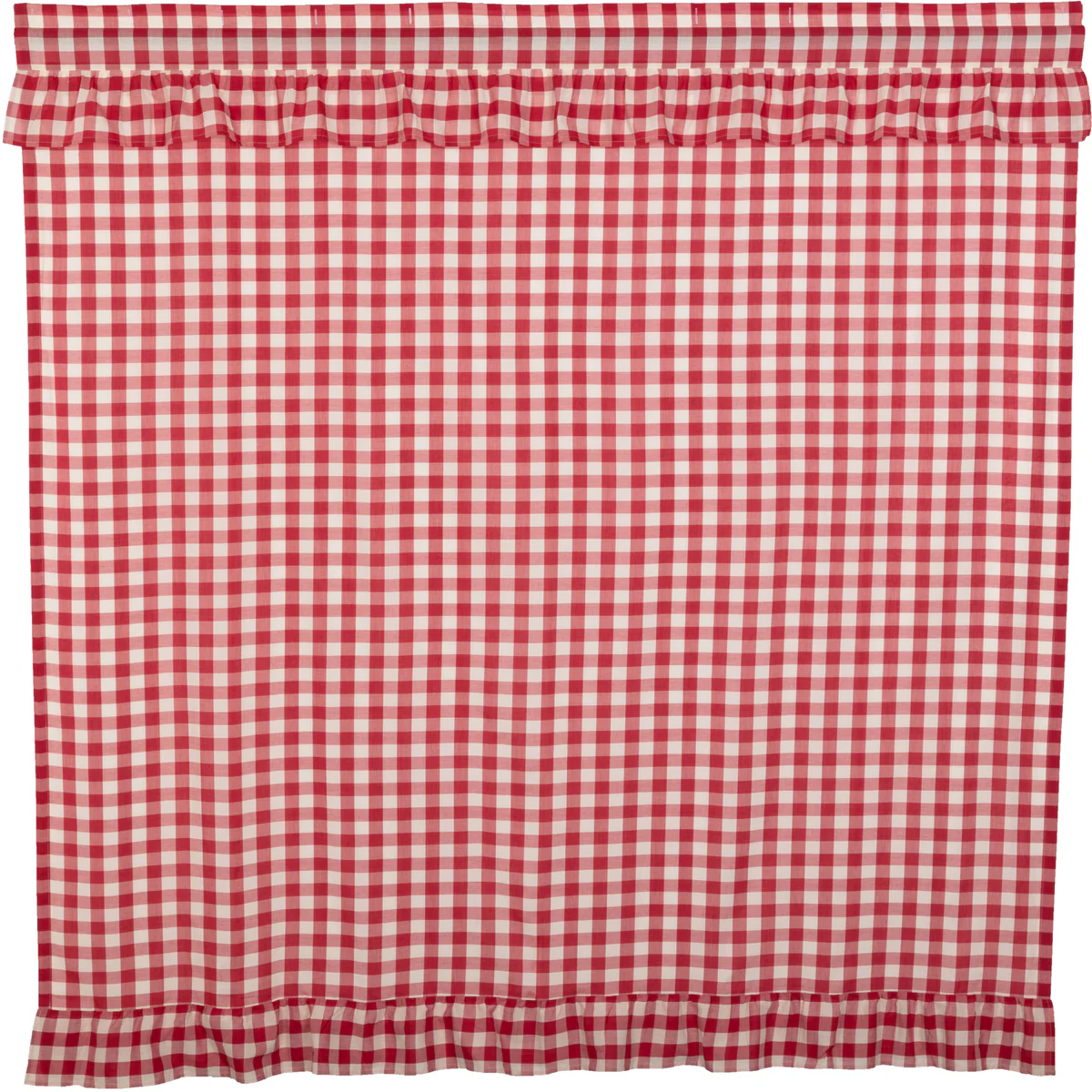 Cherry Ann Buffalo Check Ruffled Shower Curtain - Image 2