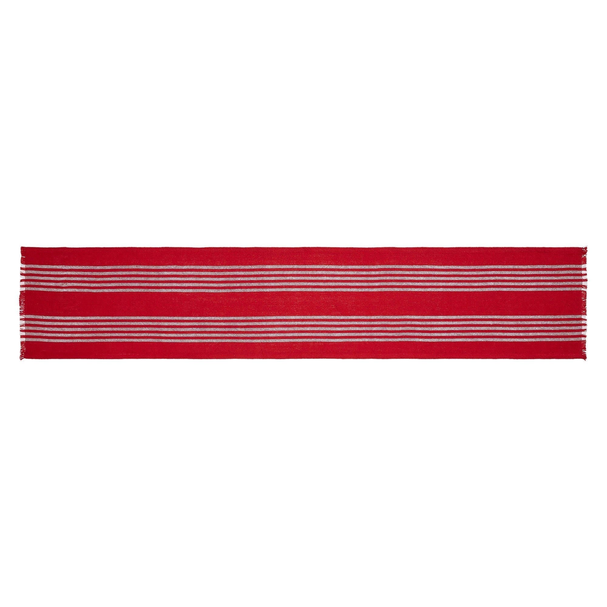 Arrie Red Stripe Fringed Table Runner - Image 9