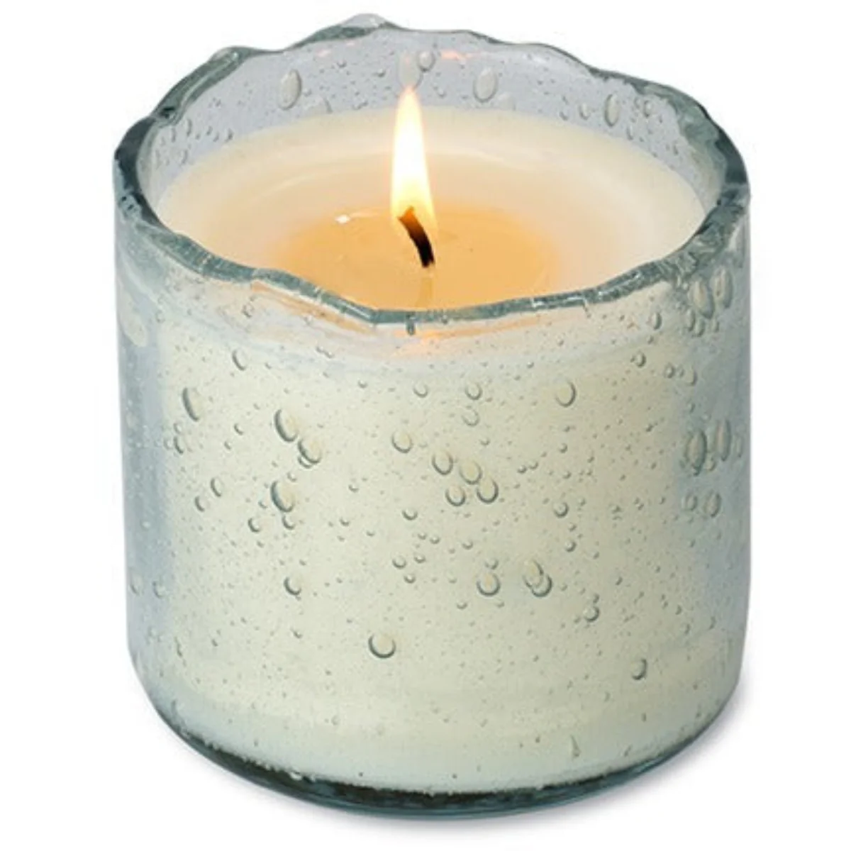 Artisan Blown Bubble Glass Tumbler Hand-Poured Soy Scented Candle - Clear - Image 4