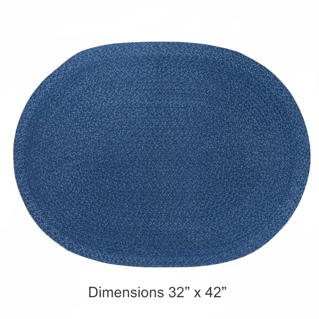 Azure Blue Braided Rug - Image 3