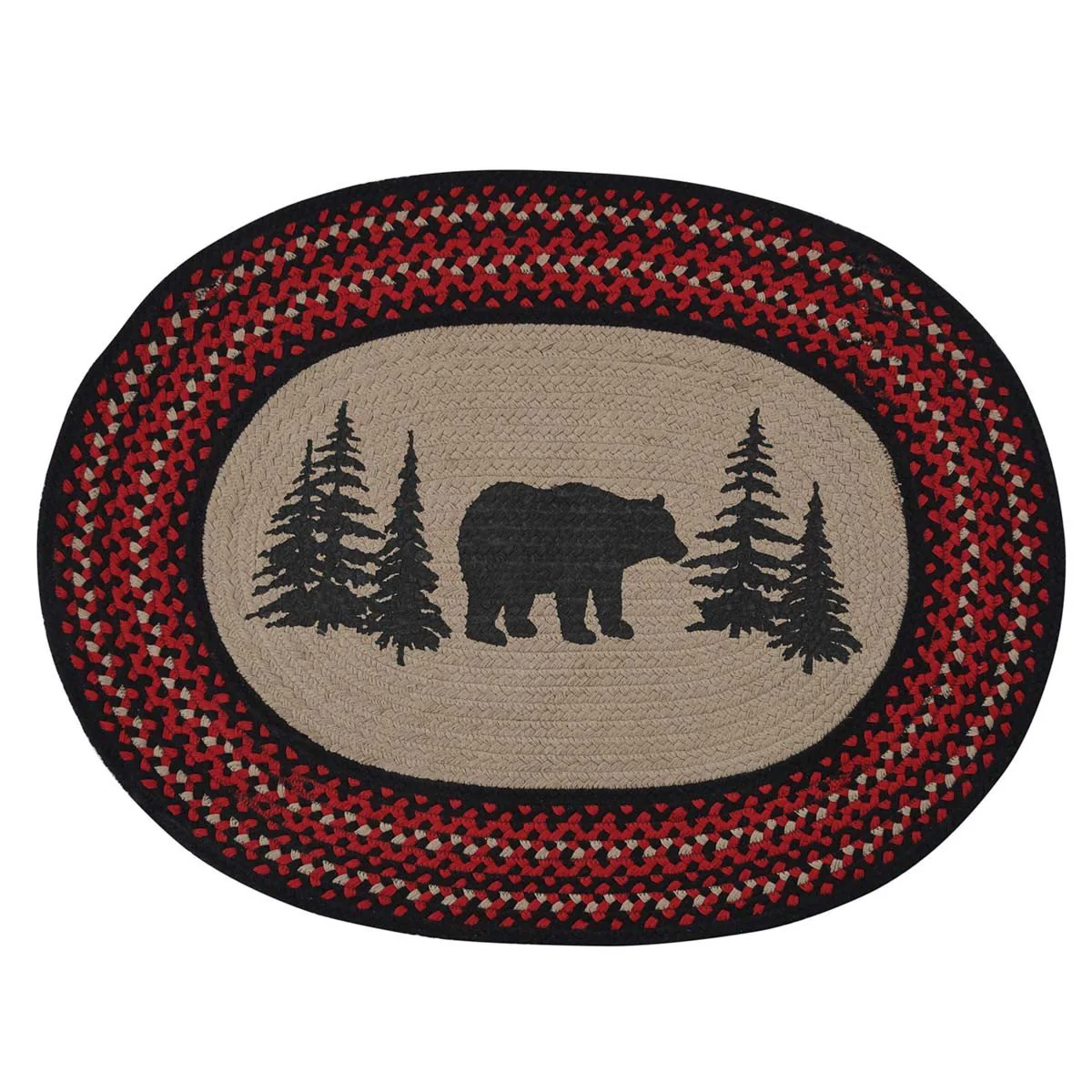 Black Bear Braided Oval Rug - Image 3