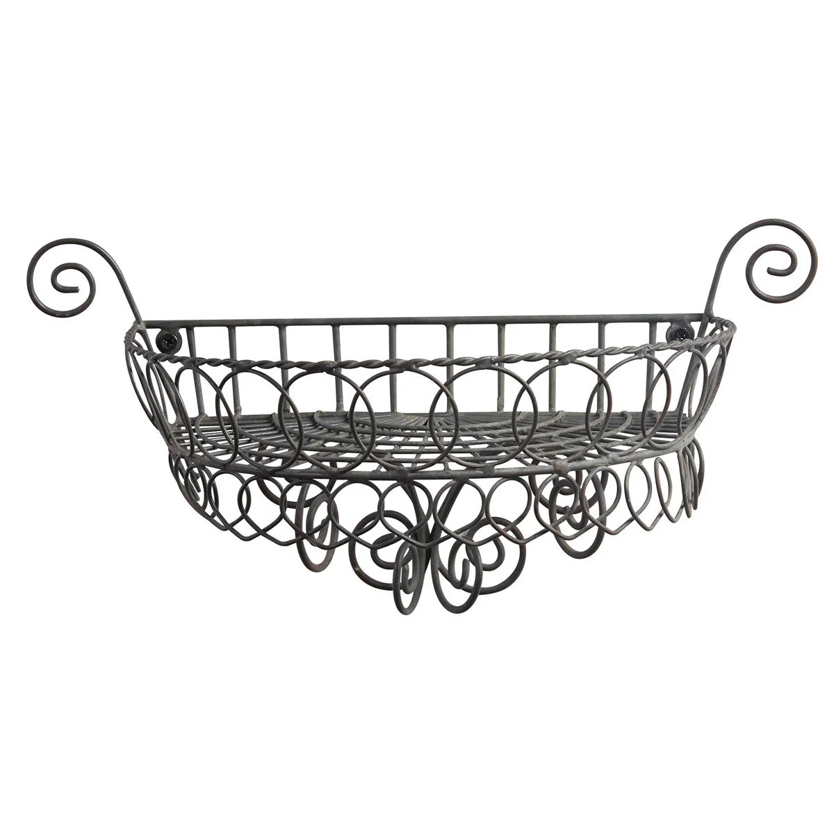 Black Scroll Wire Wall Shelf - Image 2