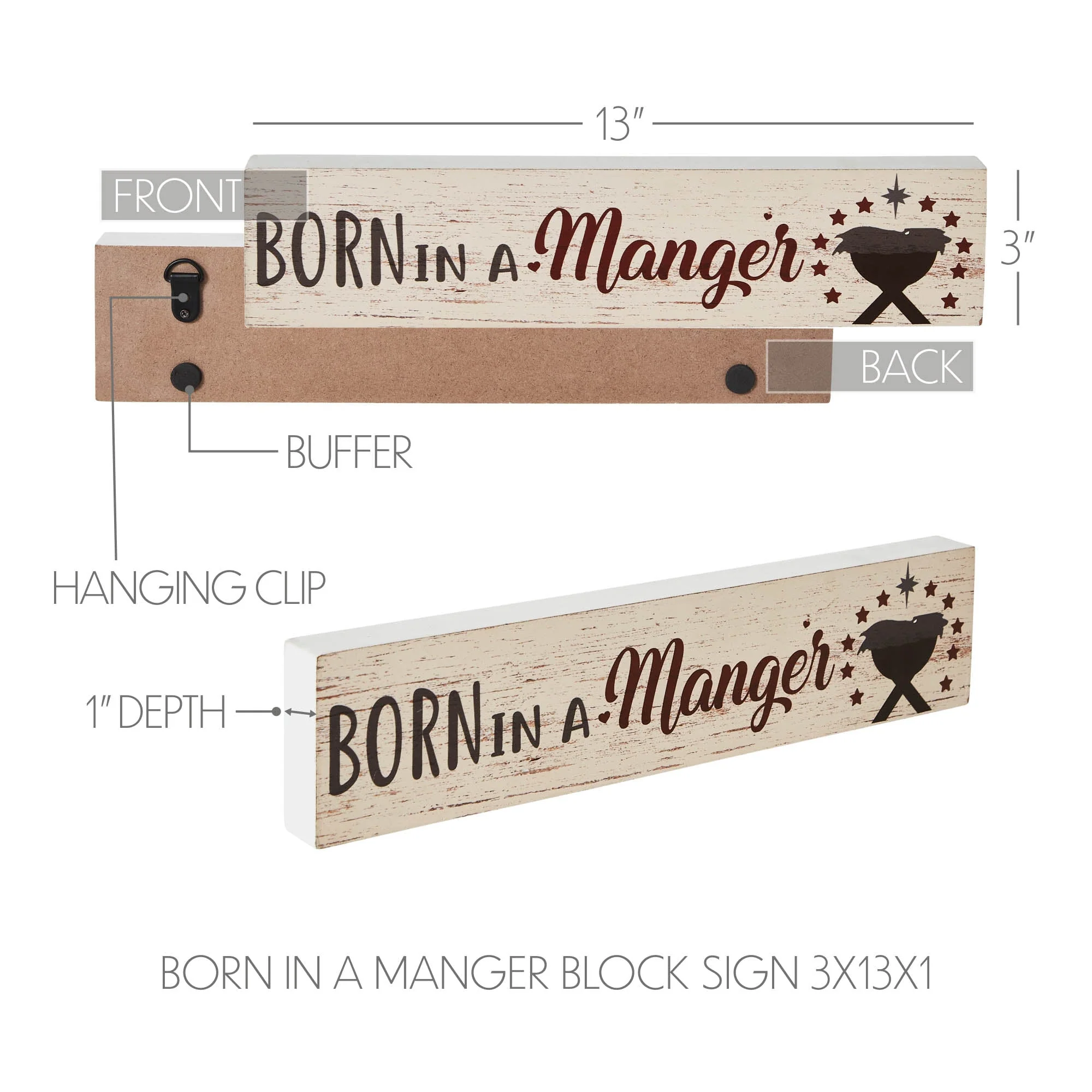Born In A Manger Block Sign - Image 3