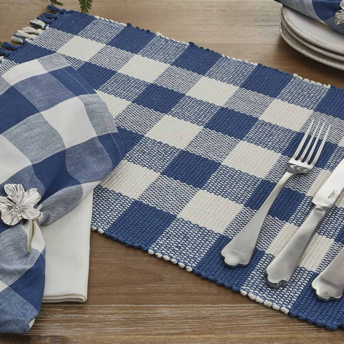Buffalo Blue Check Yarn Table Runners - Image 4