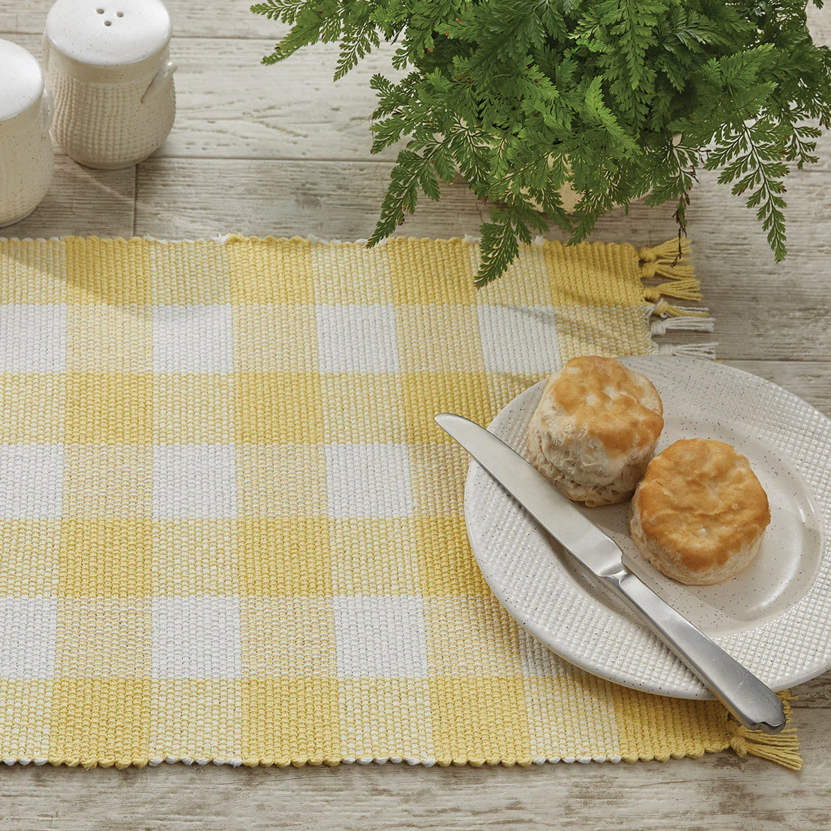 Buffalo Yellow Check Yarn Table Runners - Image 2