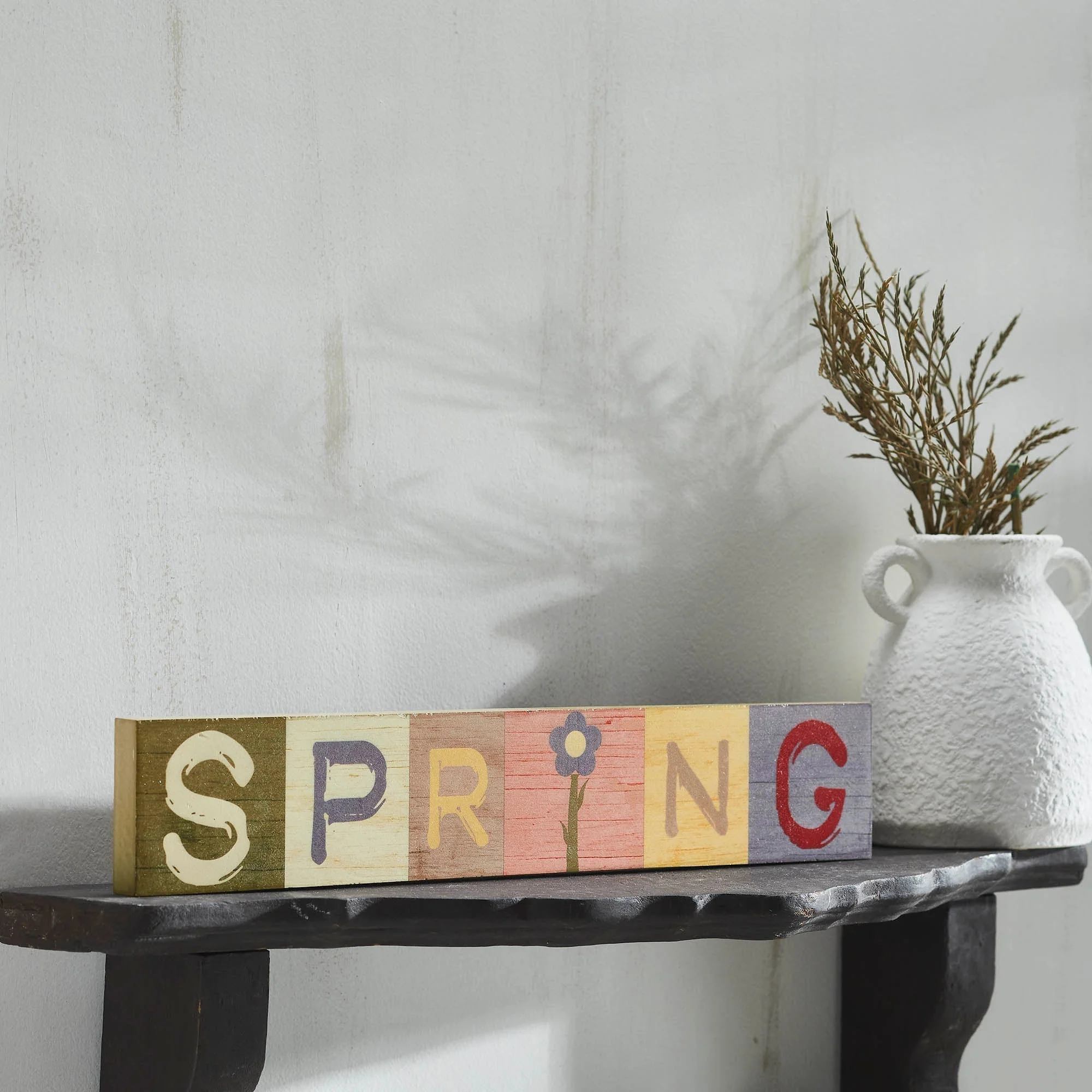 Bunny Hop Multicolor SPRING Block Sign