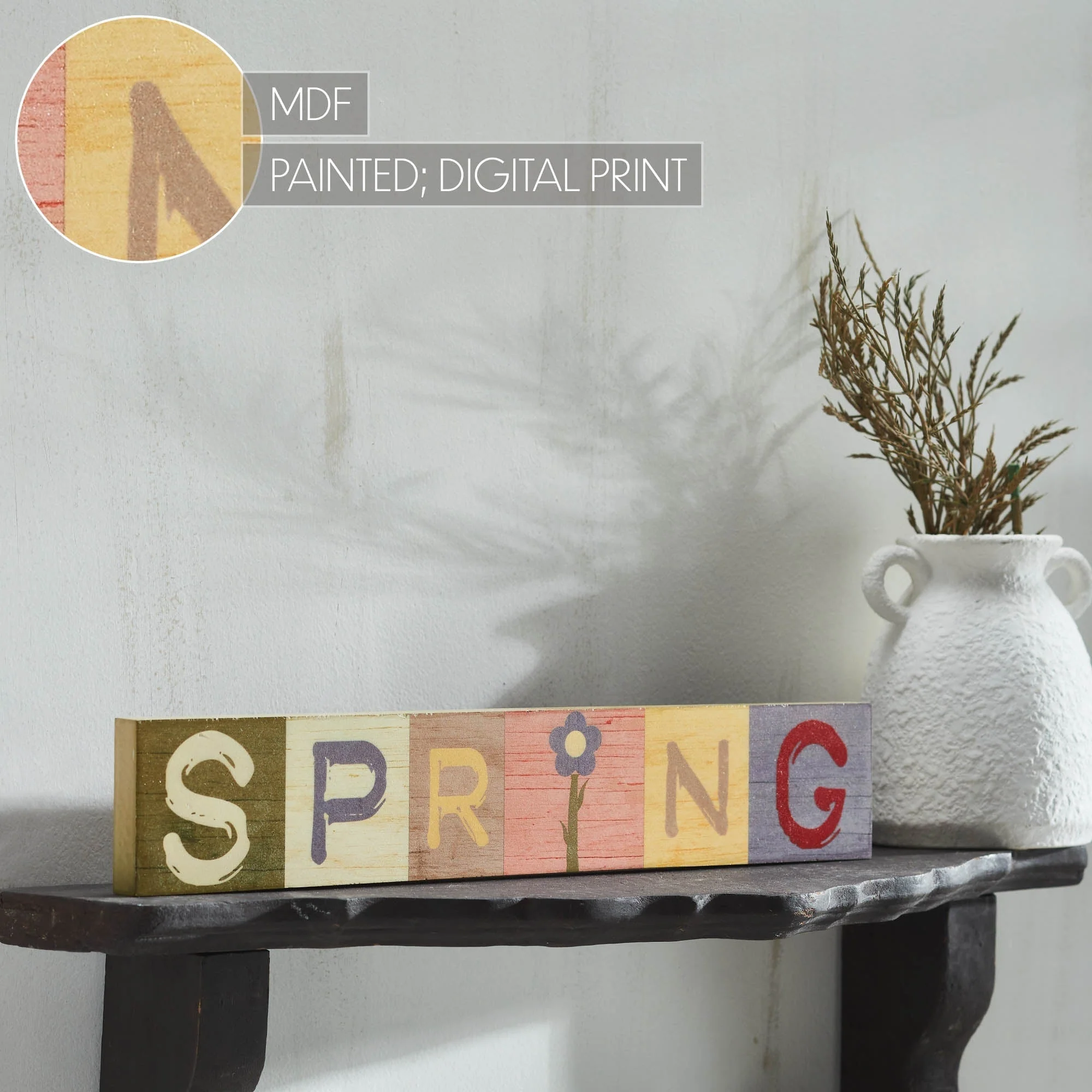 Bunny Hop Multicolor SPRING Block Sign - Image 4