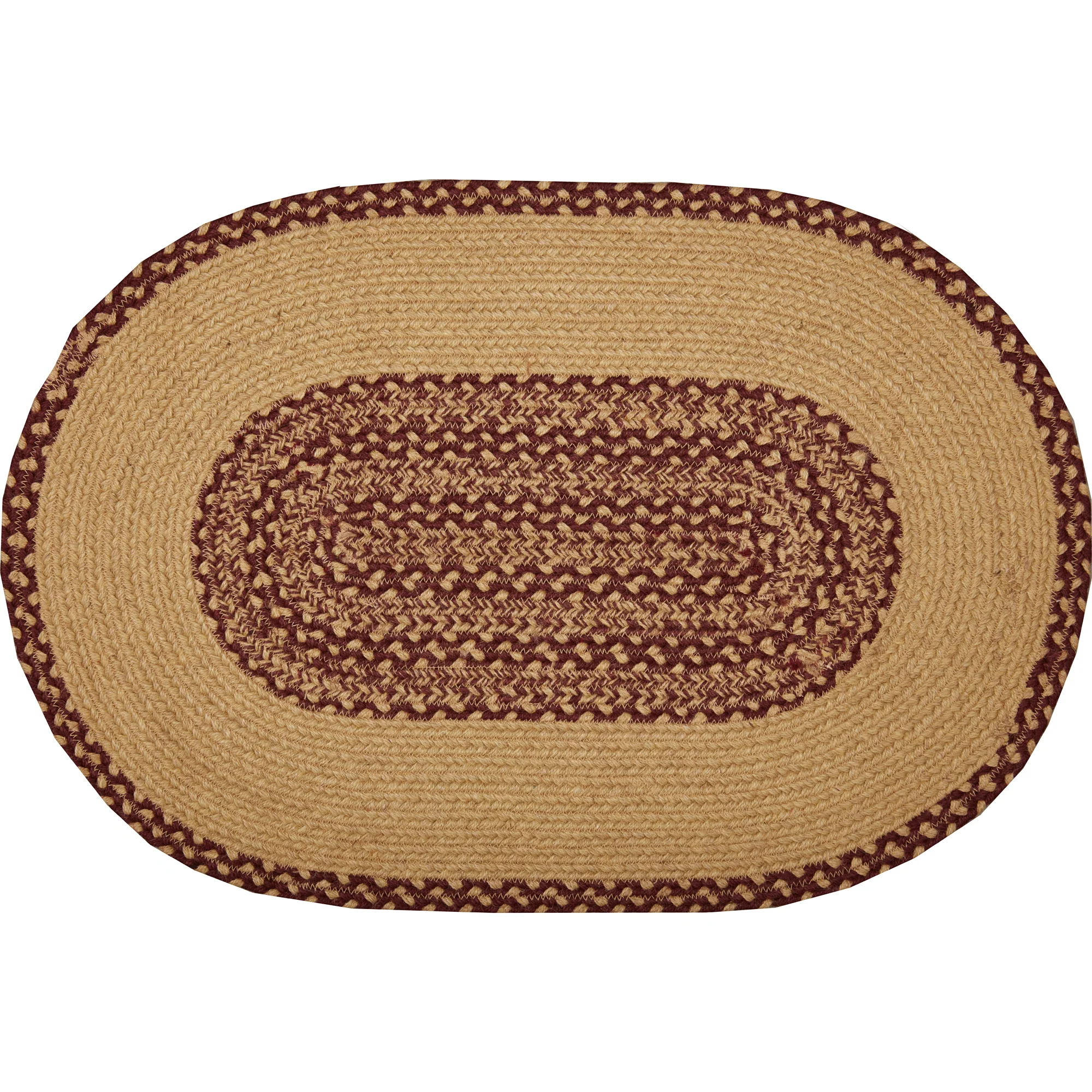 Bedford Burgundy Tan Star Braided Rug Collection - Image 13