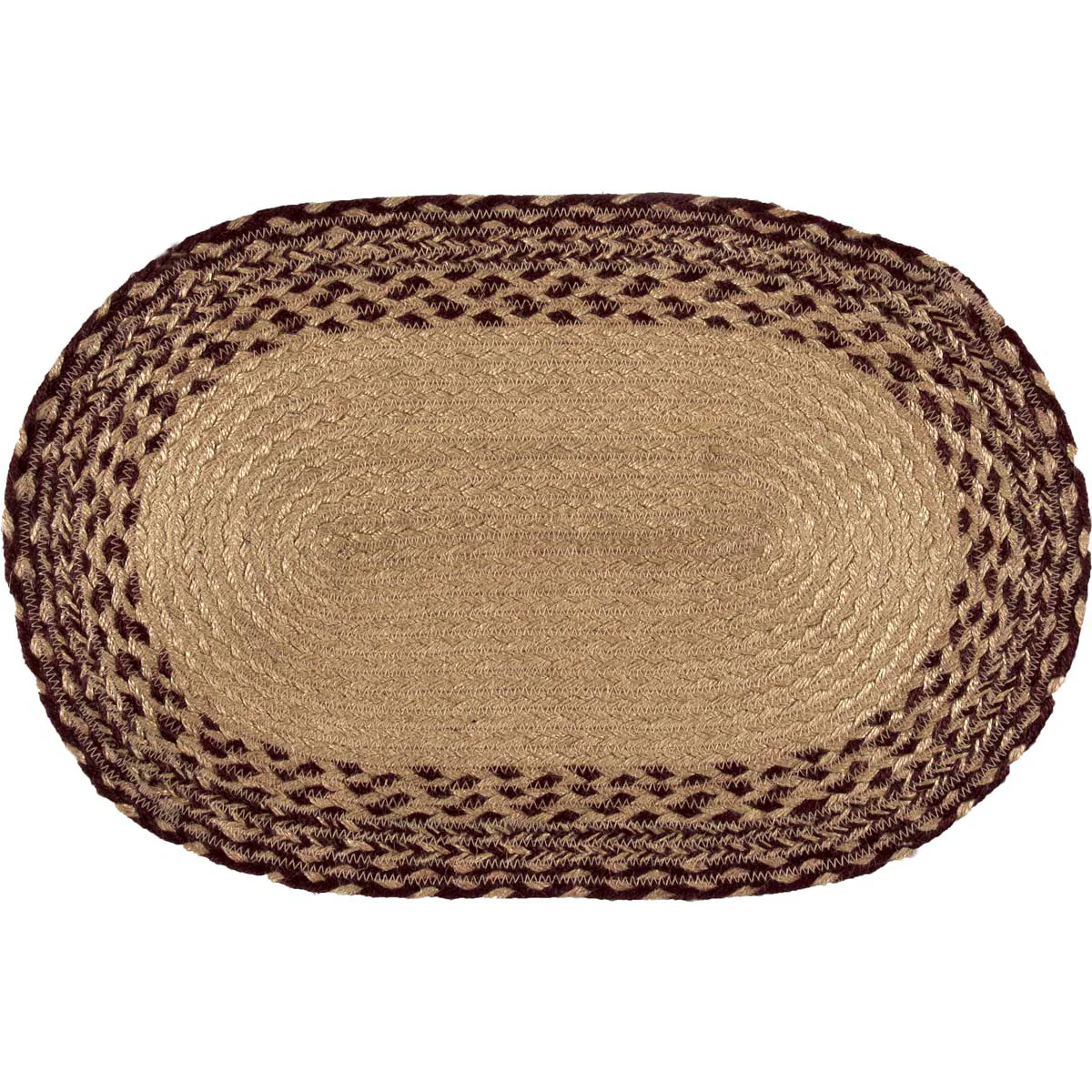 Burgundy Tan Star Jute Placemats - Set of 6 - Image 4