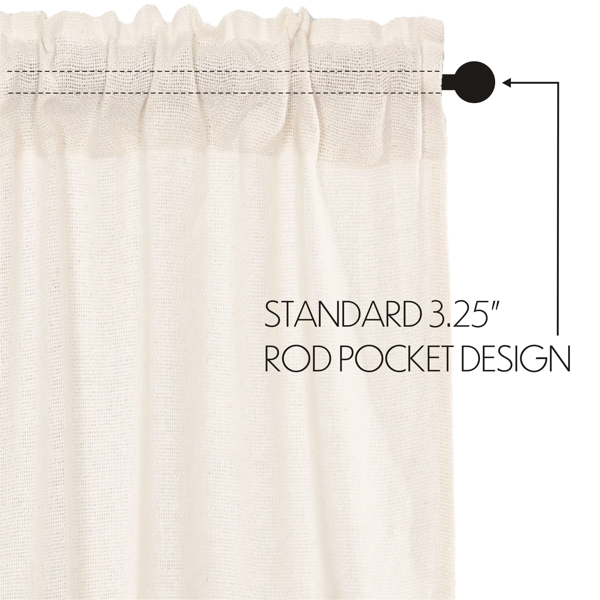 Baxter Burlap Antique White Short Panel Curtains - Image 3