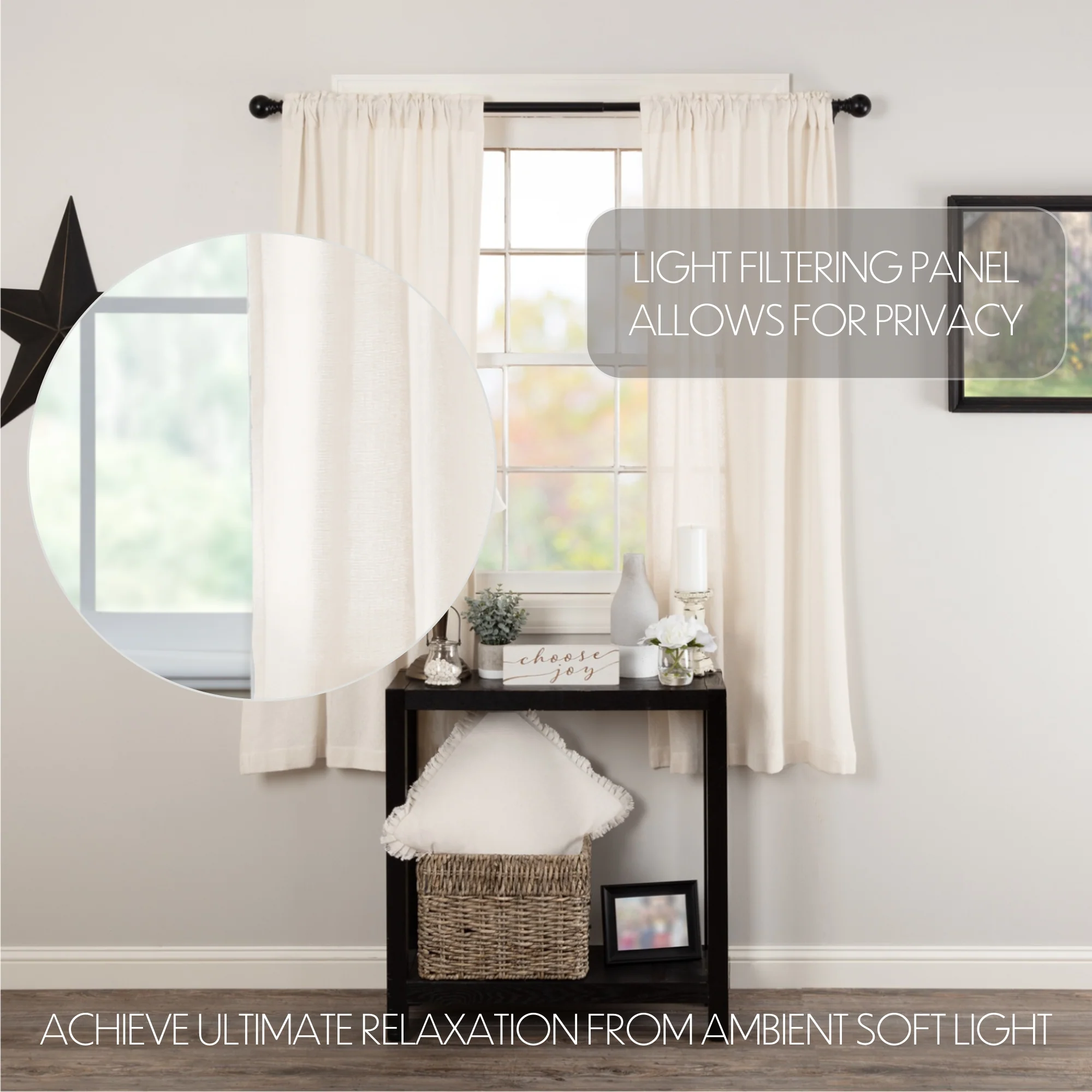 Baxter Burlap Antique White Short Panel Curtains - Image 5
