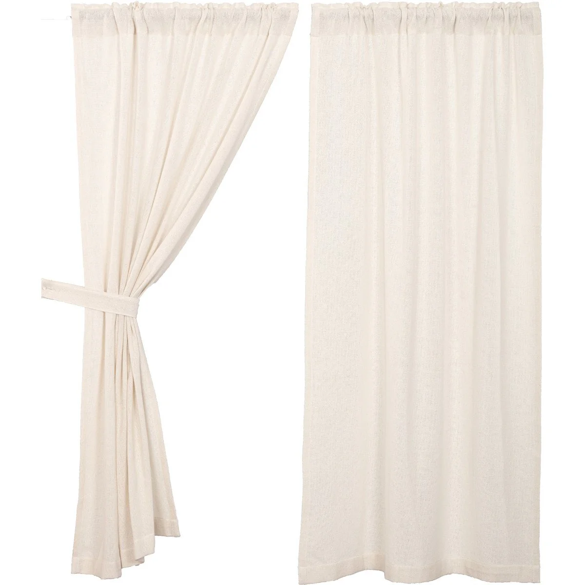 Baxter Burlap Antique White Short Panel Curtains - Image 8