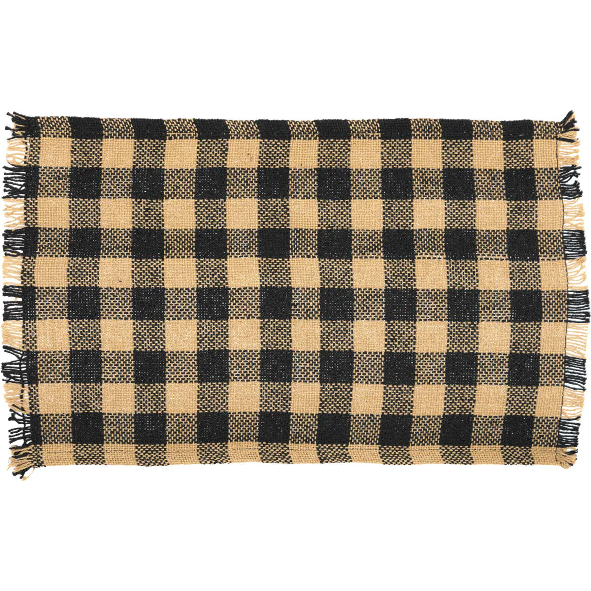 Burlap Black and Tan Check Placemats - Set of 6 - Image 6