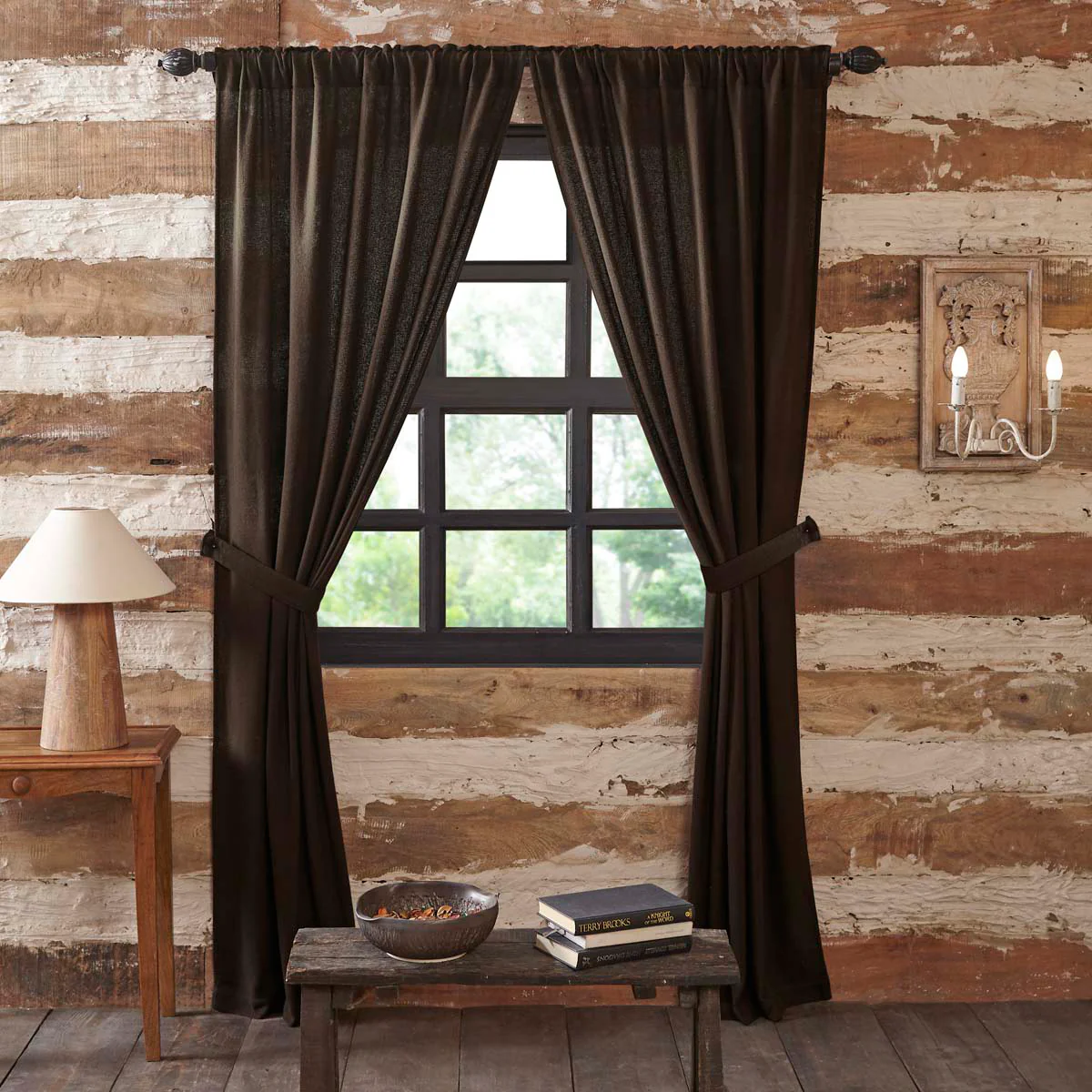 Baxter Burlap Chocolate Panel Curtains