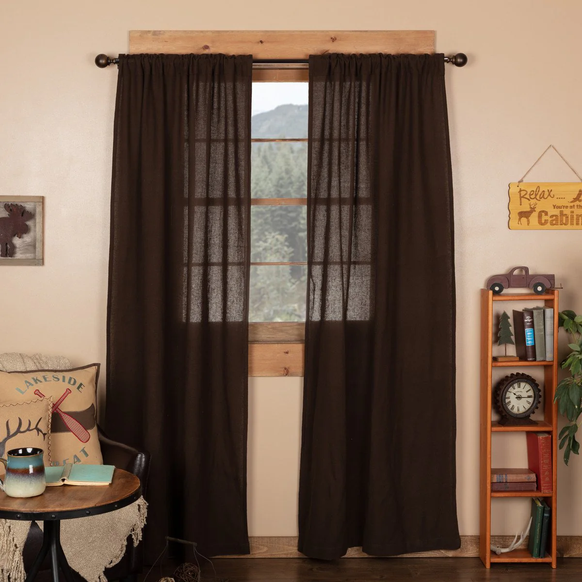 Baxter Burlap Chocolate Panel Curtains - Image 2