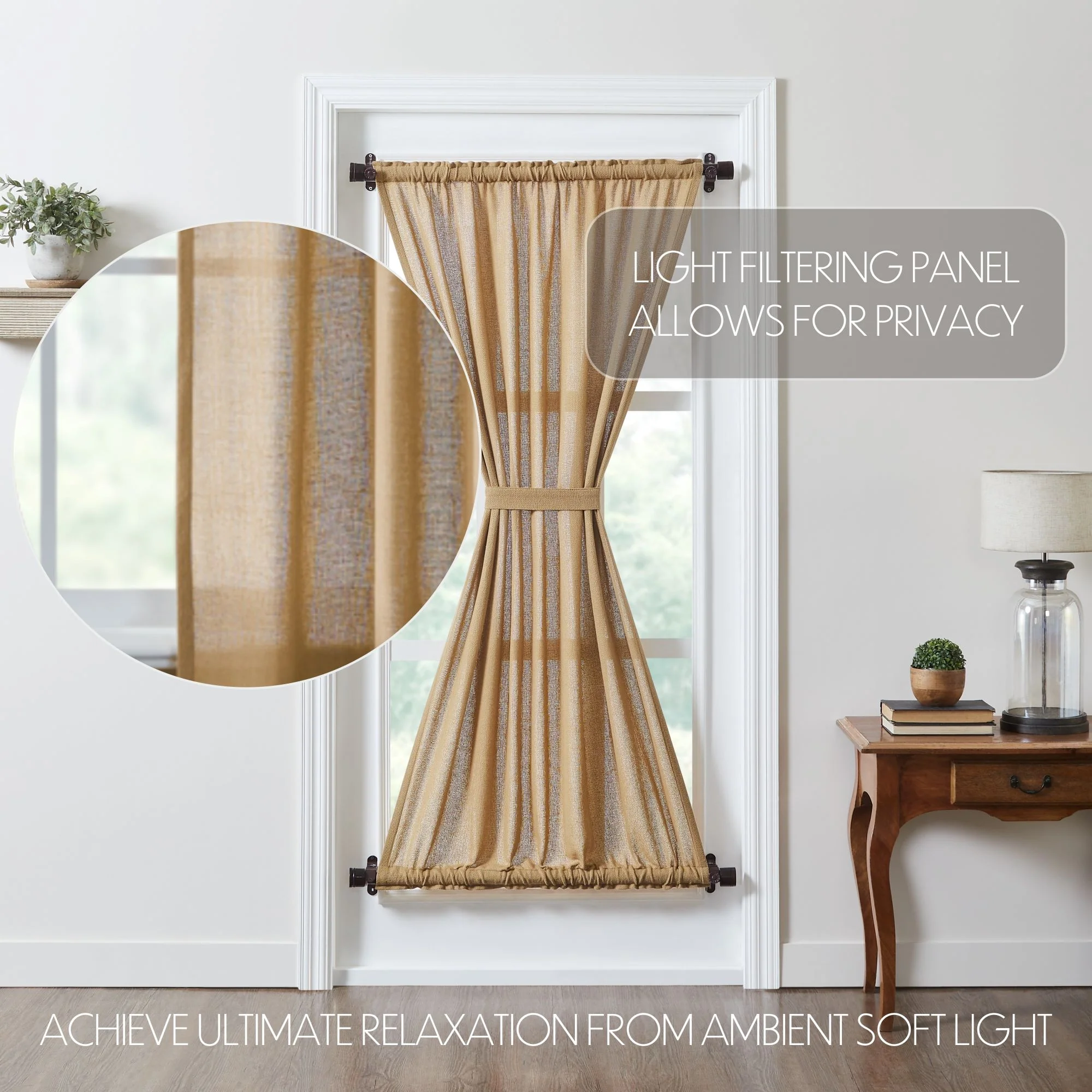 Baxter Burlap Natural Door Panel Curtain - Image 2