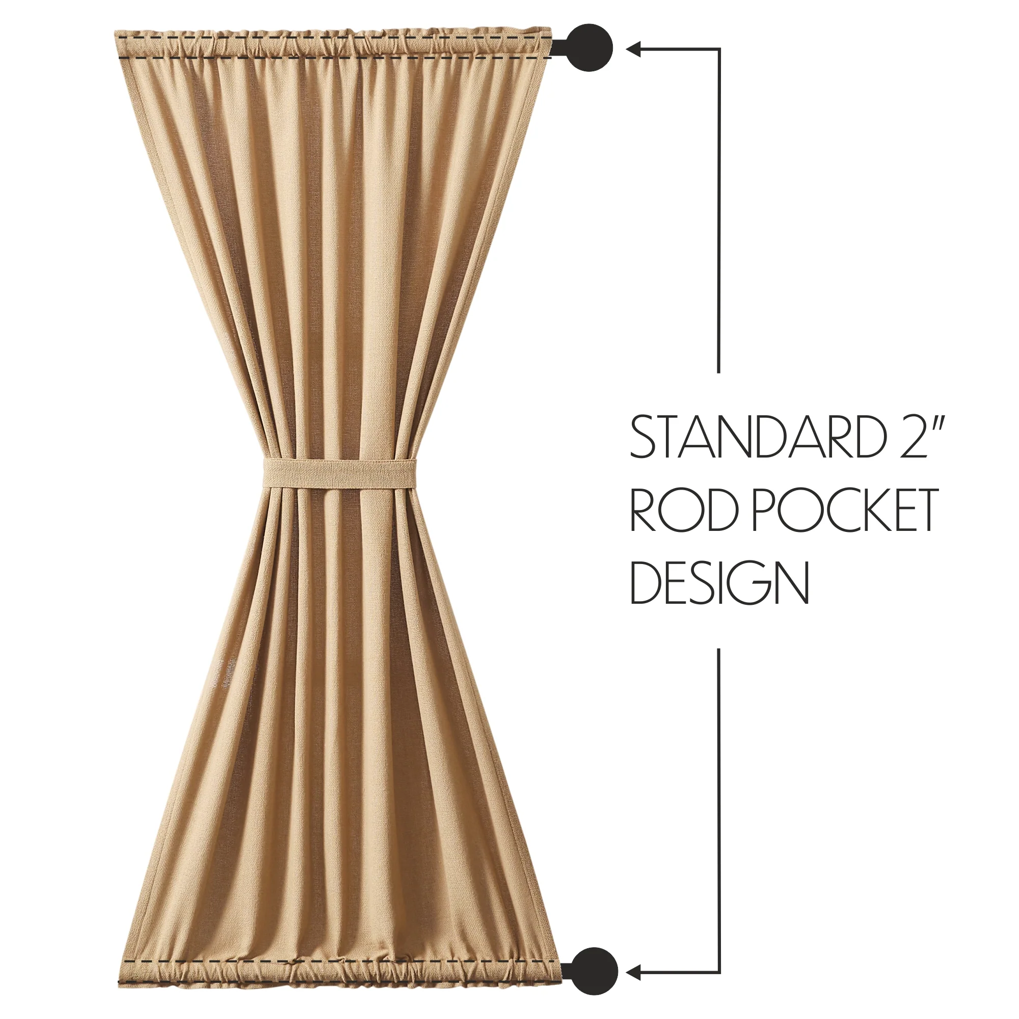Baxter Burlap Natural Door Panel Curtain - Image 3