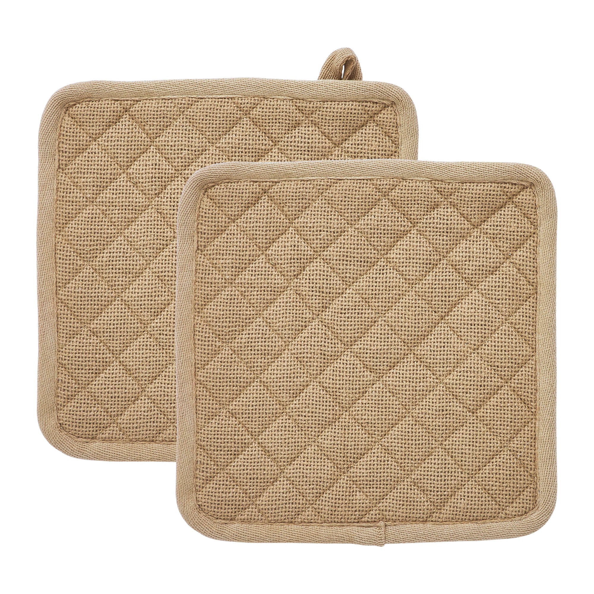 Baxter Burlap Natural Pot Holder Set of 2 - Image 2