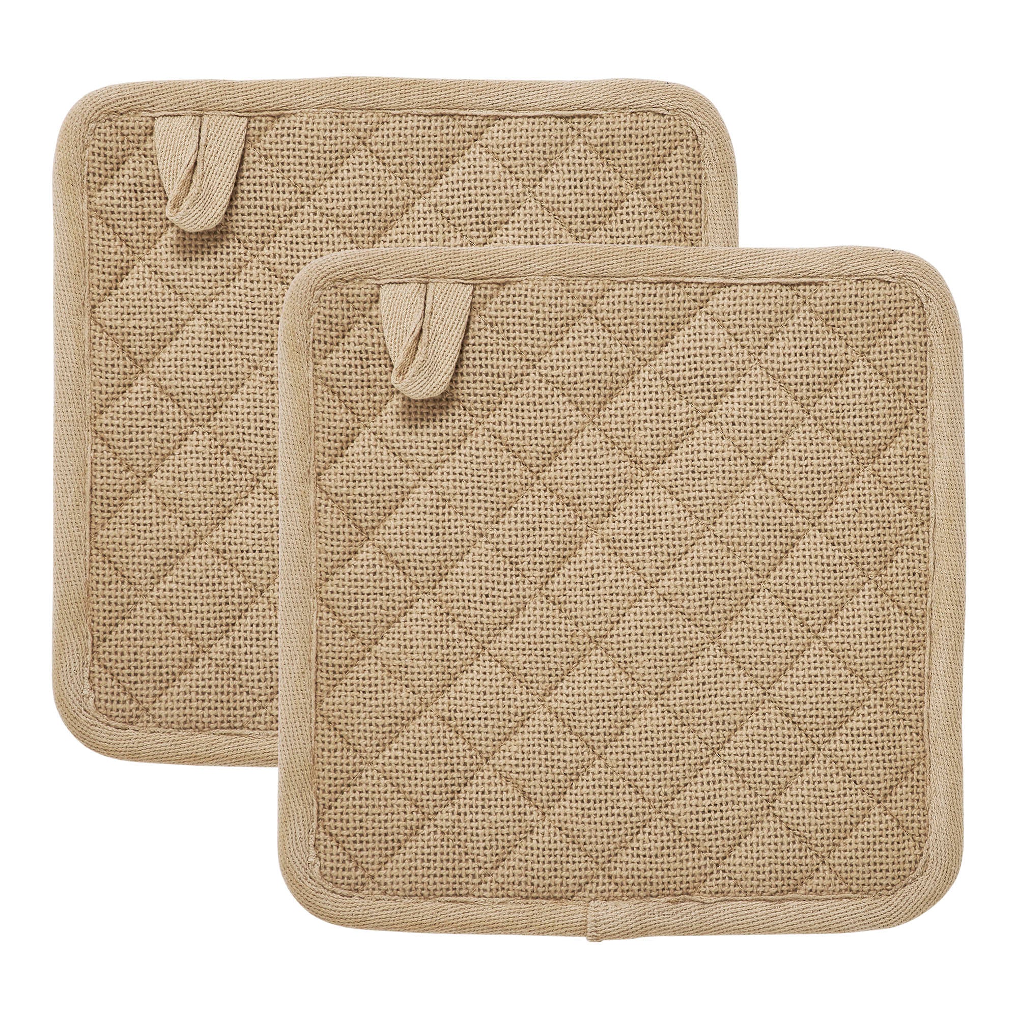 Baxter Burlap Natural Pot Holder Set of 2 - Image 3