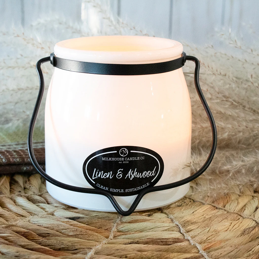 Butter Jar Candle - Linen & Ashwood - Image 2