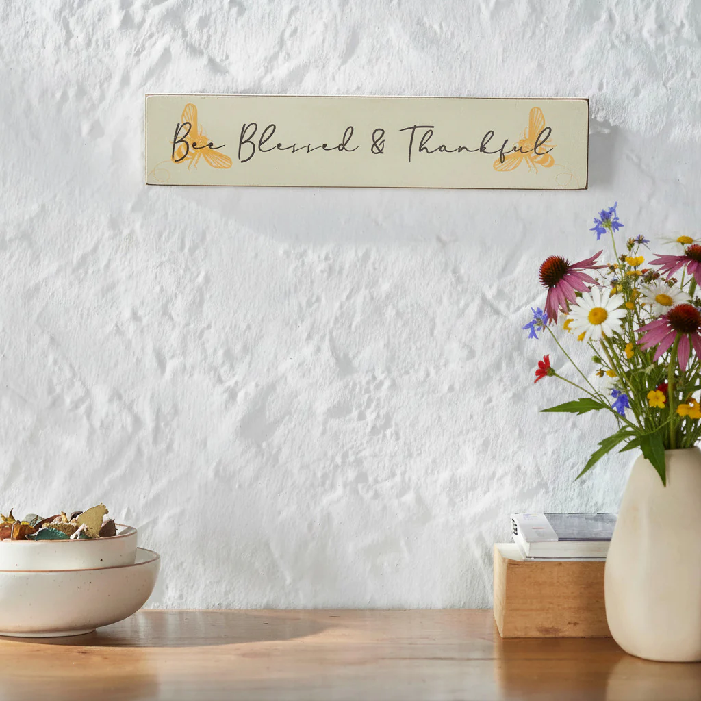 Golden Bees Bee Blessed & Thankful Wall Sign - Image 2