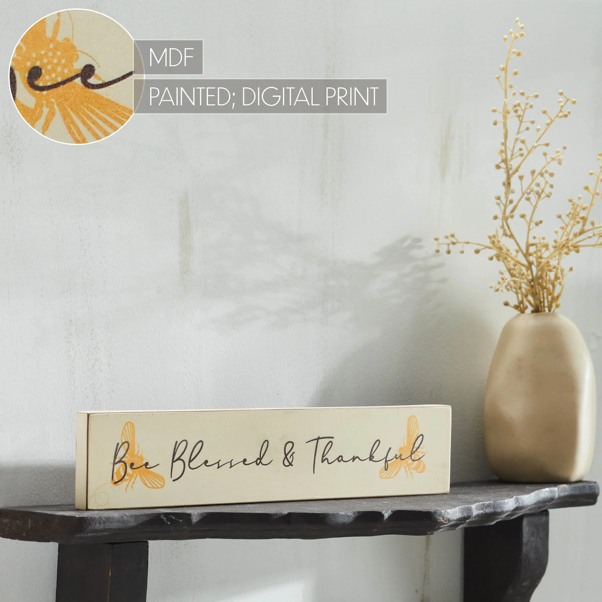 Golden Bees Bee Blessed & Thankful Wall Sign - Image 4
