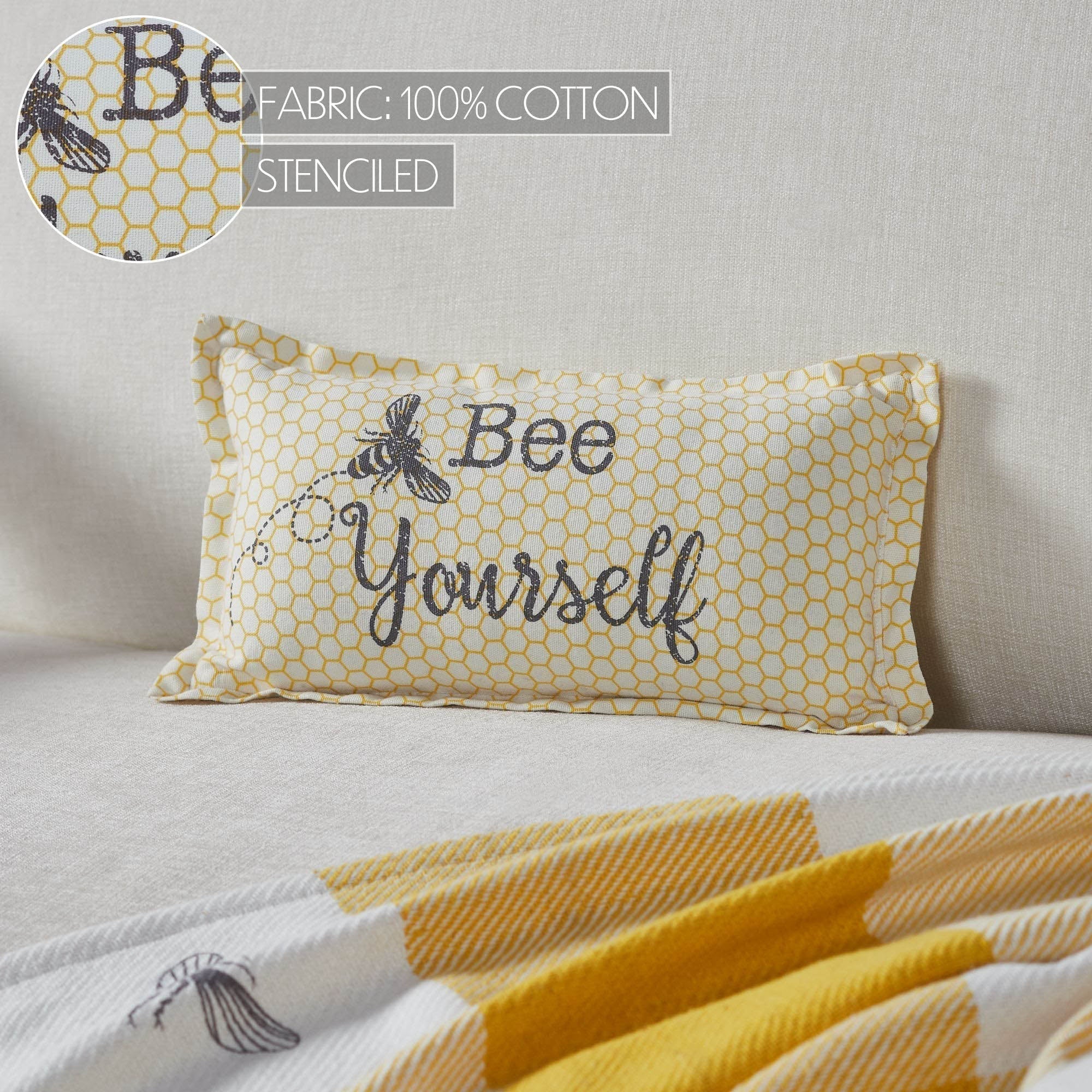 Golden Bees Bee Yourself Pillow - Image 5