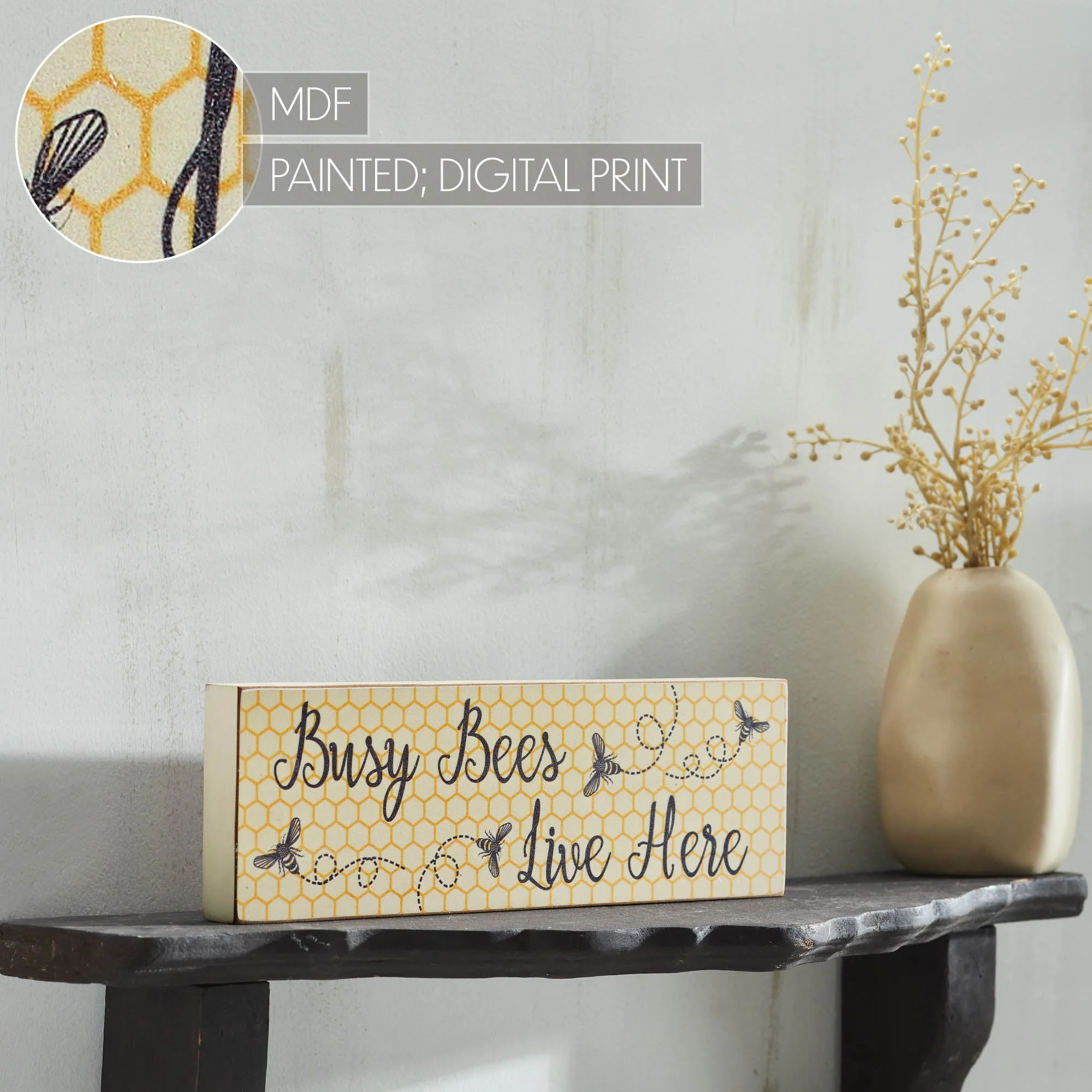 Golden Bees Busy Bees Live Here Wall Sign - Image 7