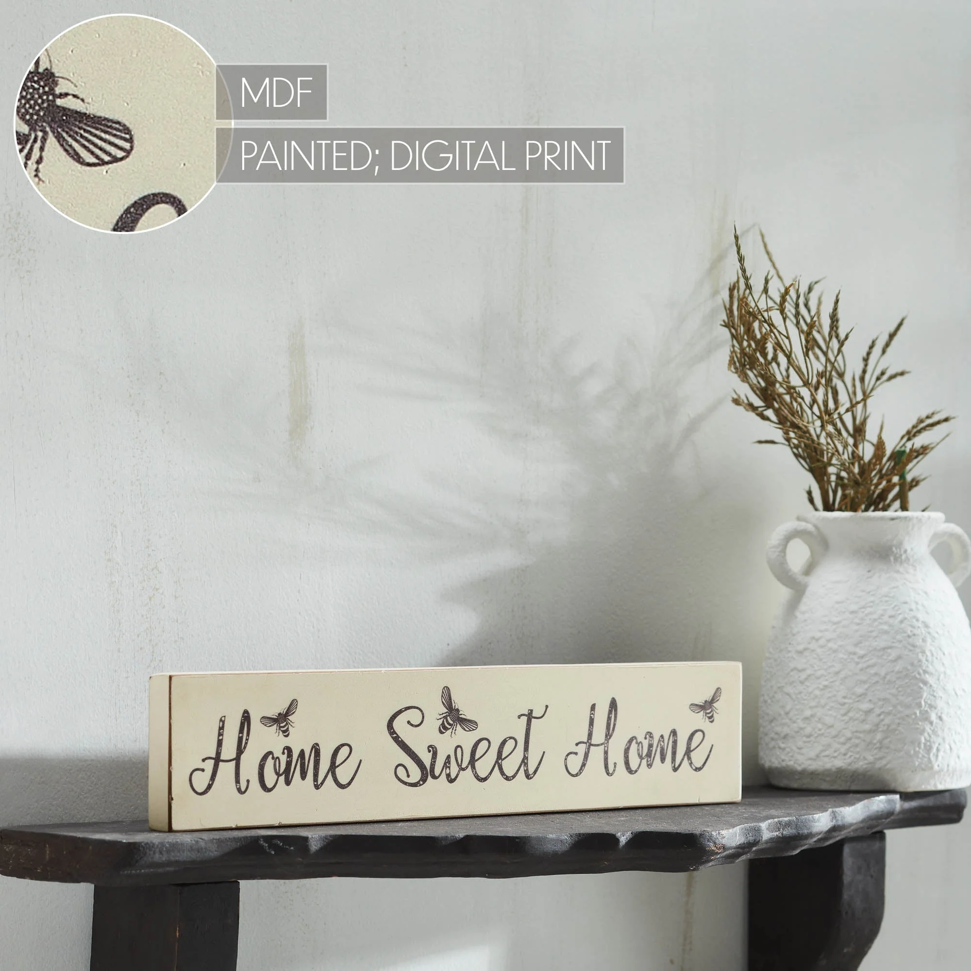 Golden Bees Home Sweet Home Antique White Wall Sign - Image 4