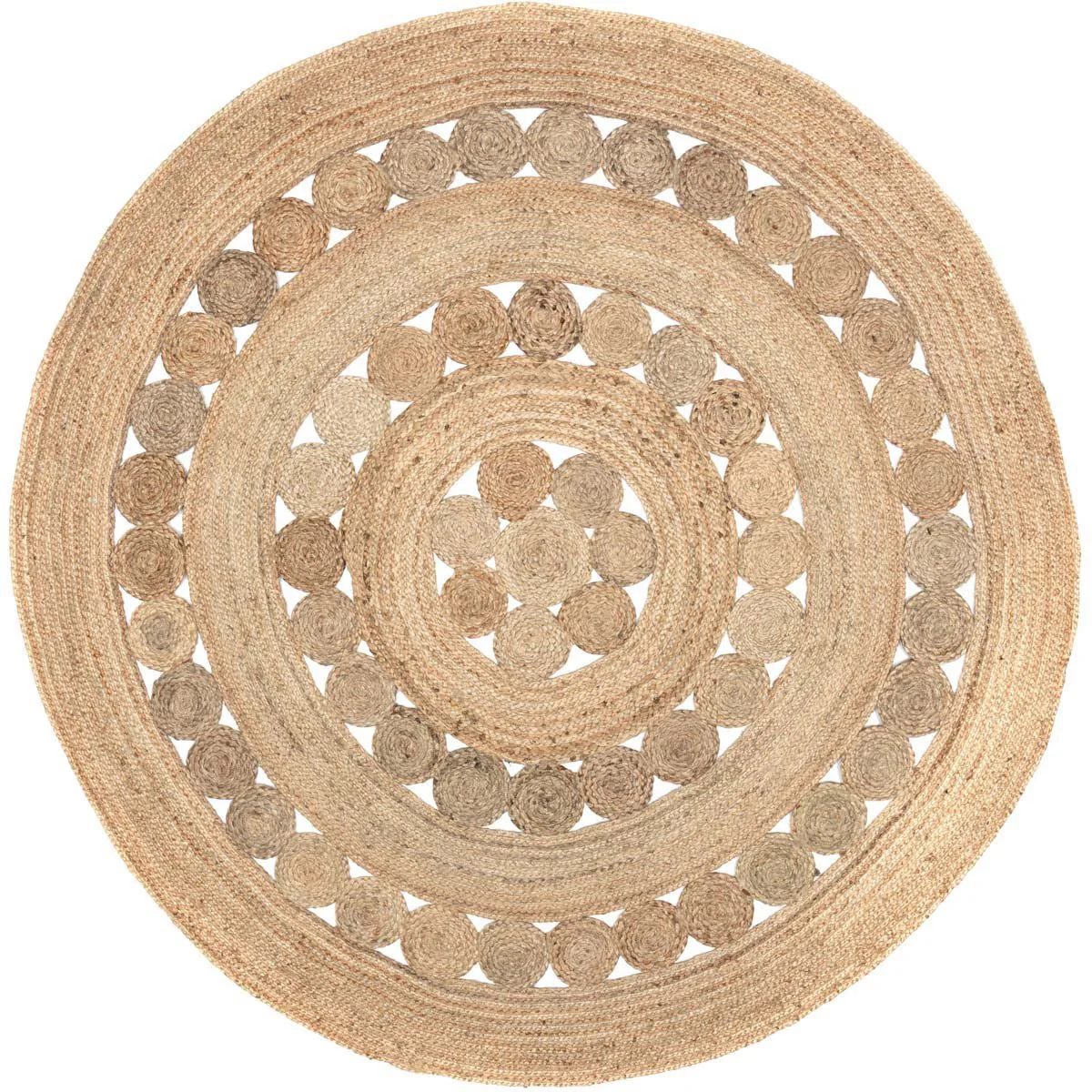 Natural Circles Round Jute Rug - Image 4