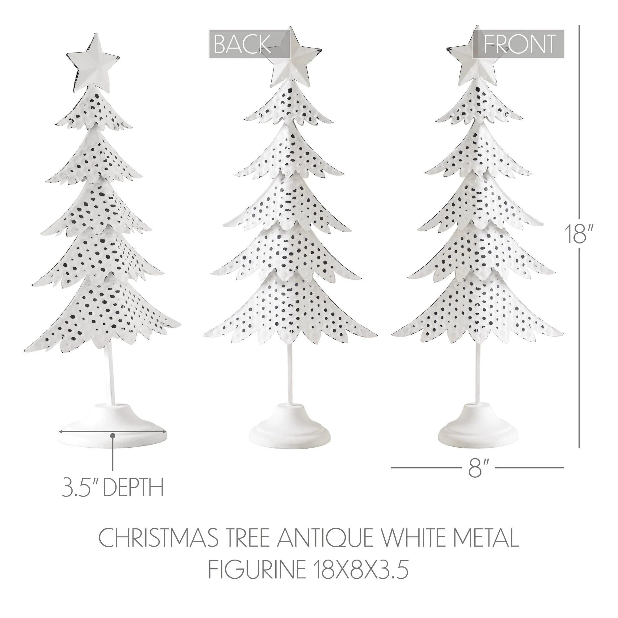 Christmas Tree Antique White Metal Figurine - Image 3