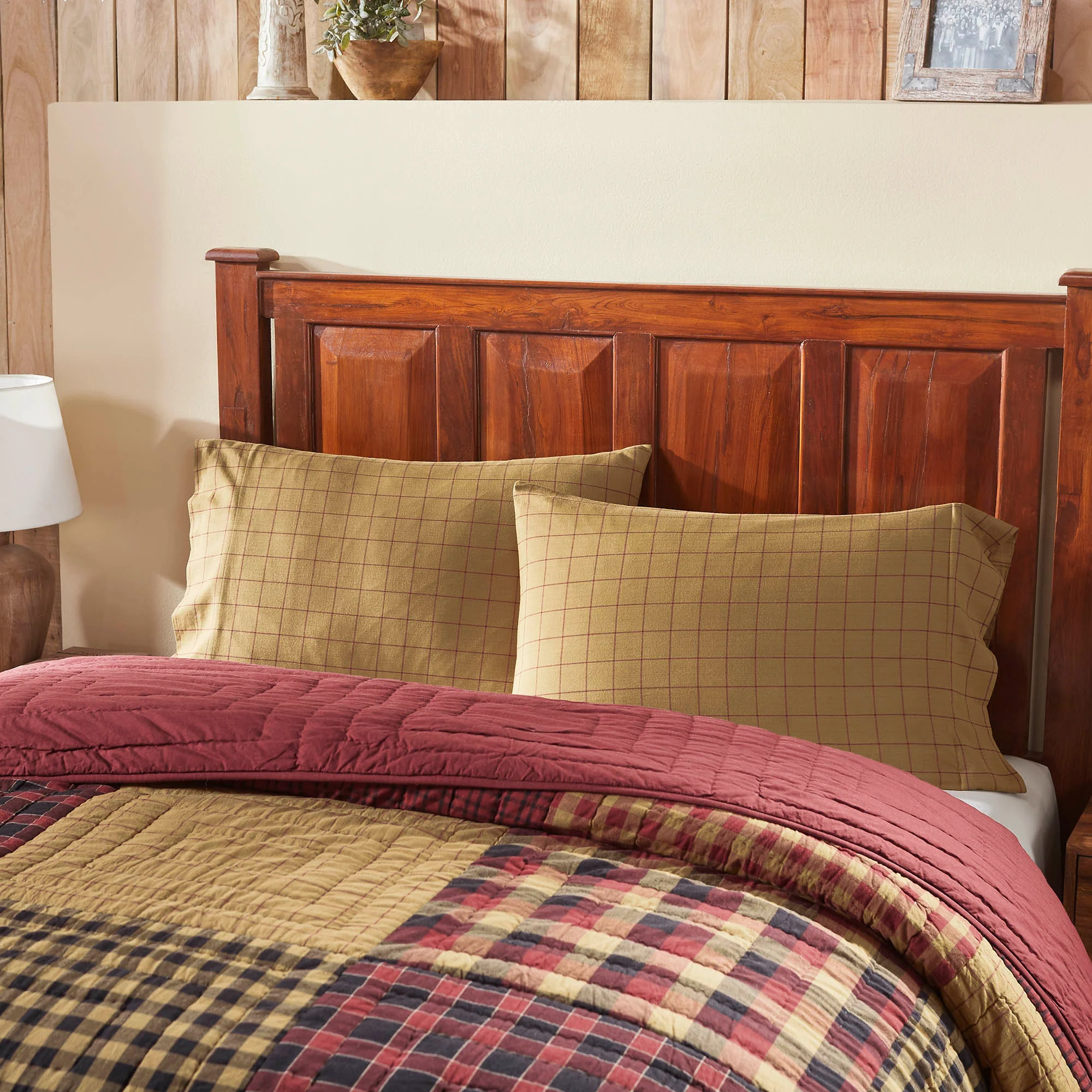 Correll Burgundy & Natural Pillow Cases