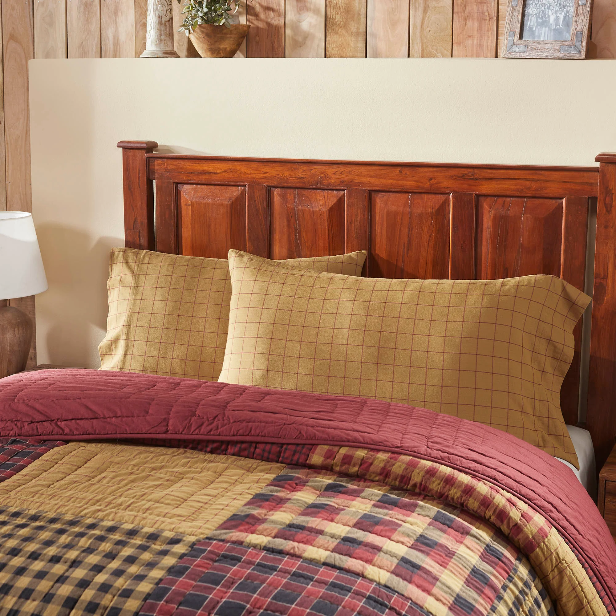 Correll Burgundy & Natural Pillow Cases - Image 2