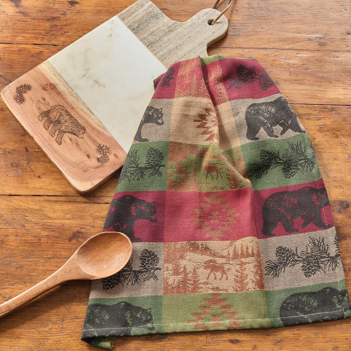 Crimson Forest Jacquard Dishtowel
