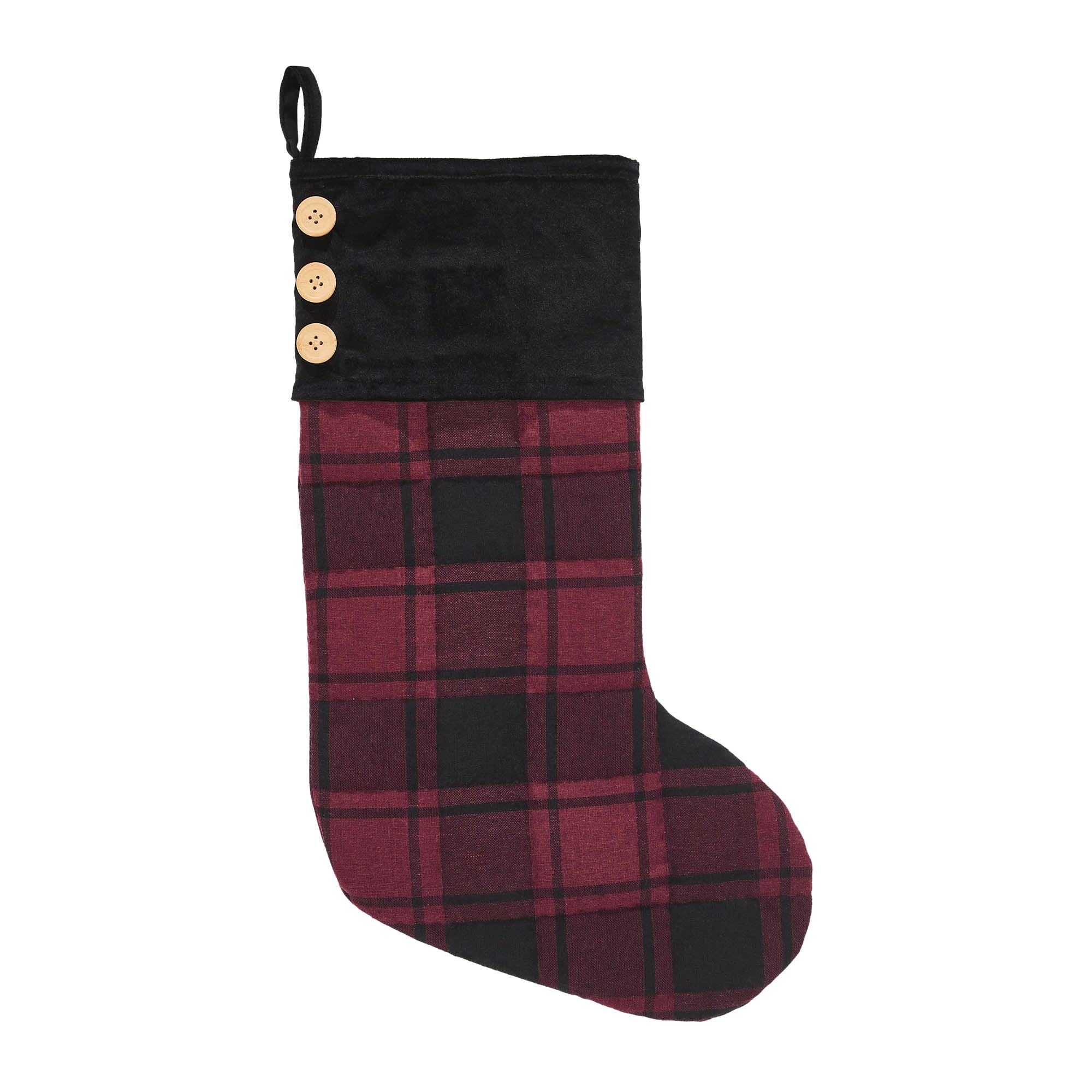 Boone Trace Red Black Plaid Stocking - Image 2