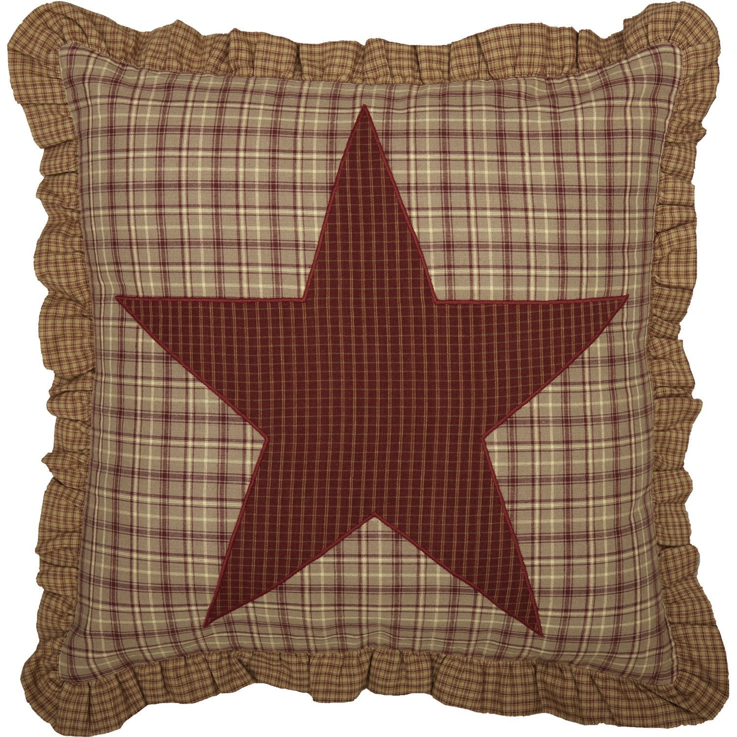 Woodland Brown Burgundy Star Pillow - Image 6