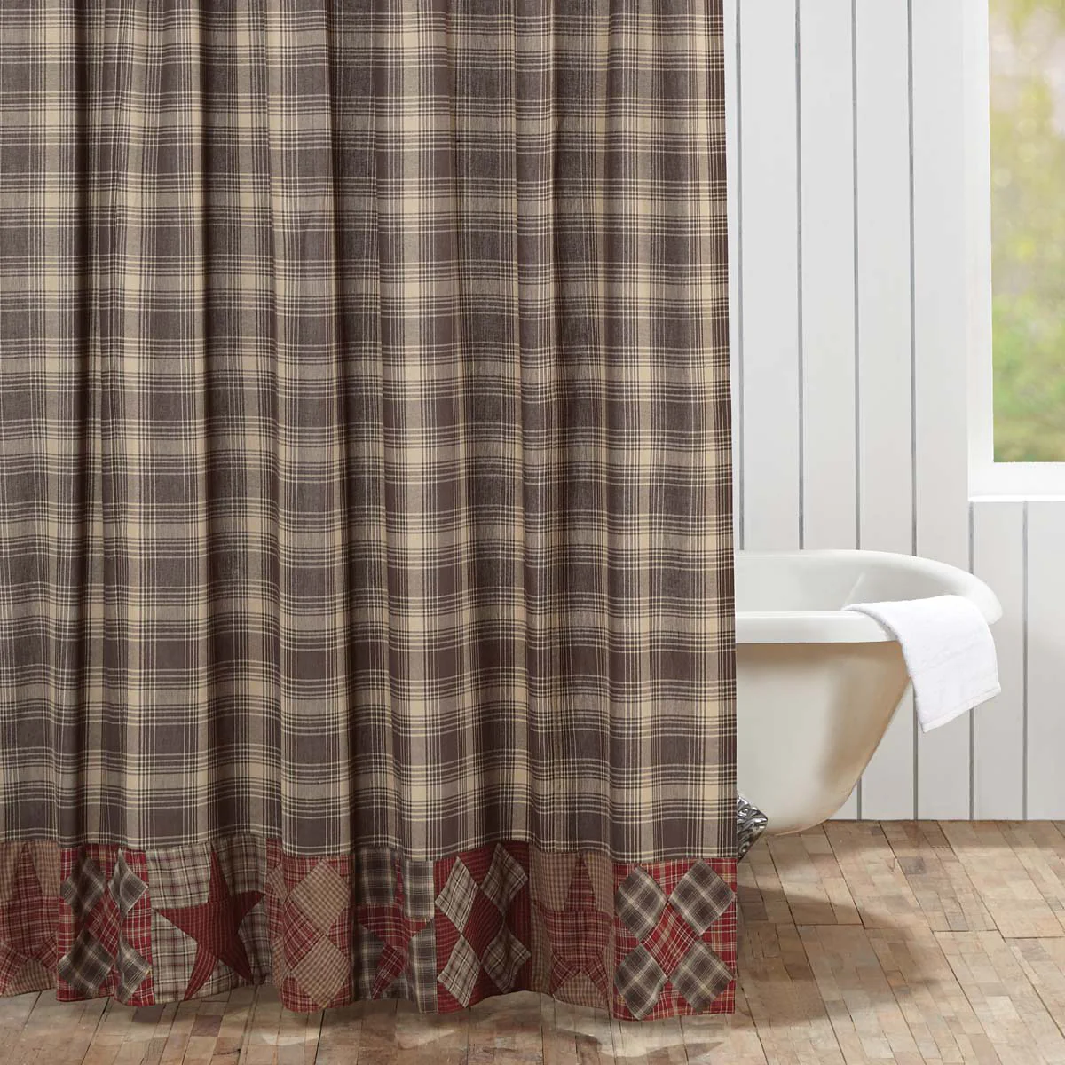 Woodland Brown Star Shower Curtain - Image 2