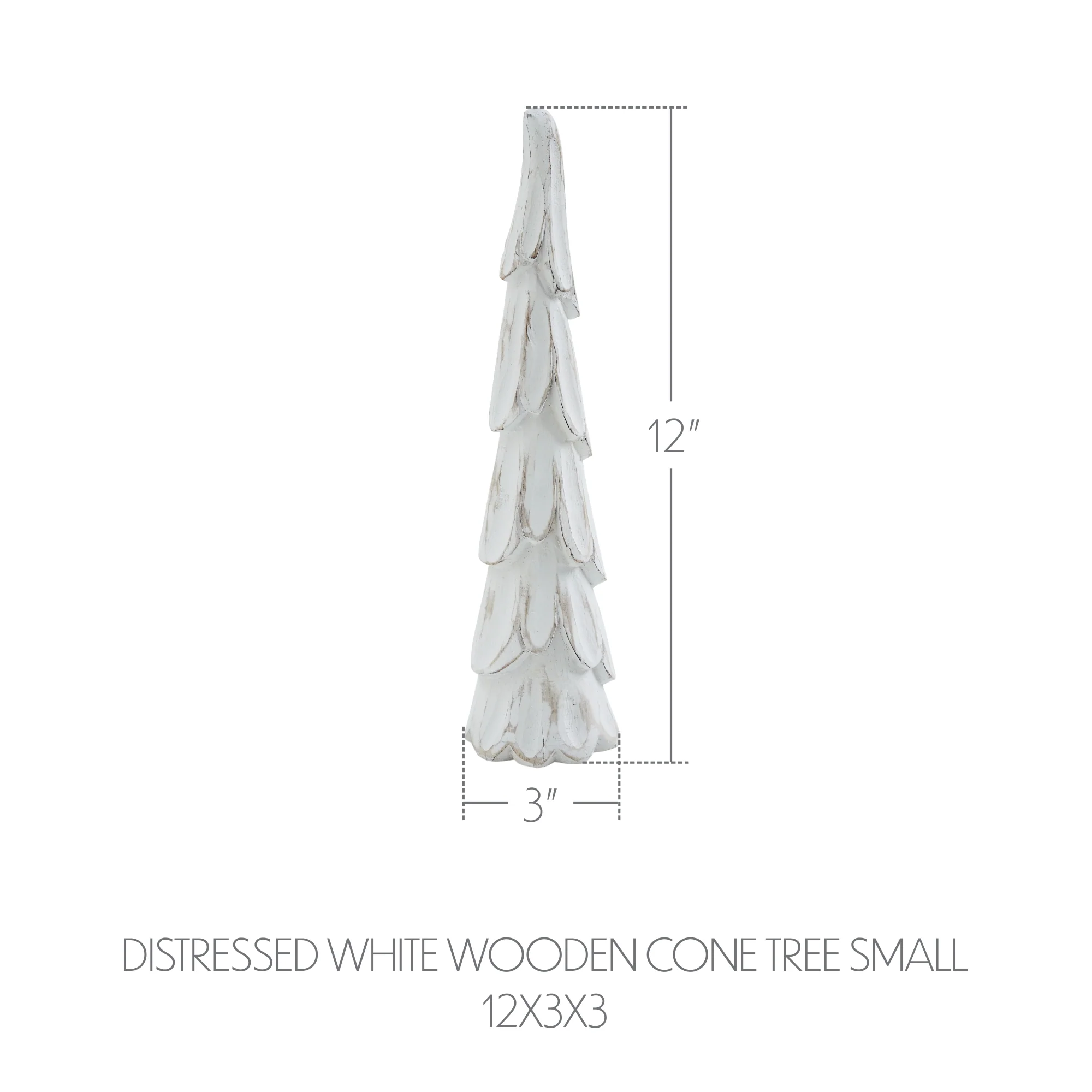 Distressed White Wooden Cone Trees - Image 3