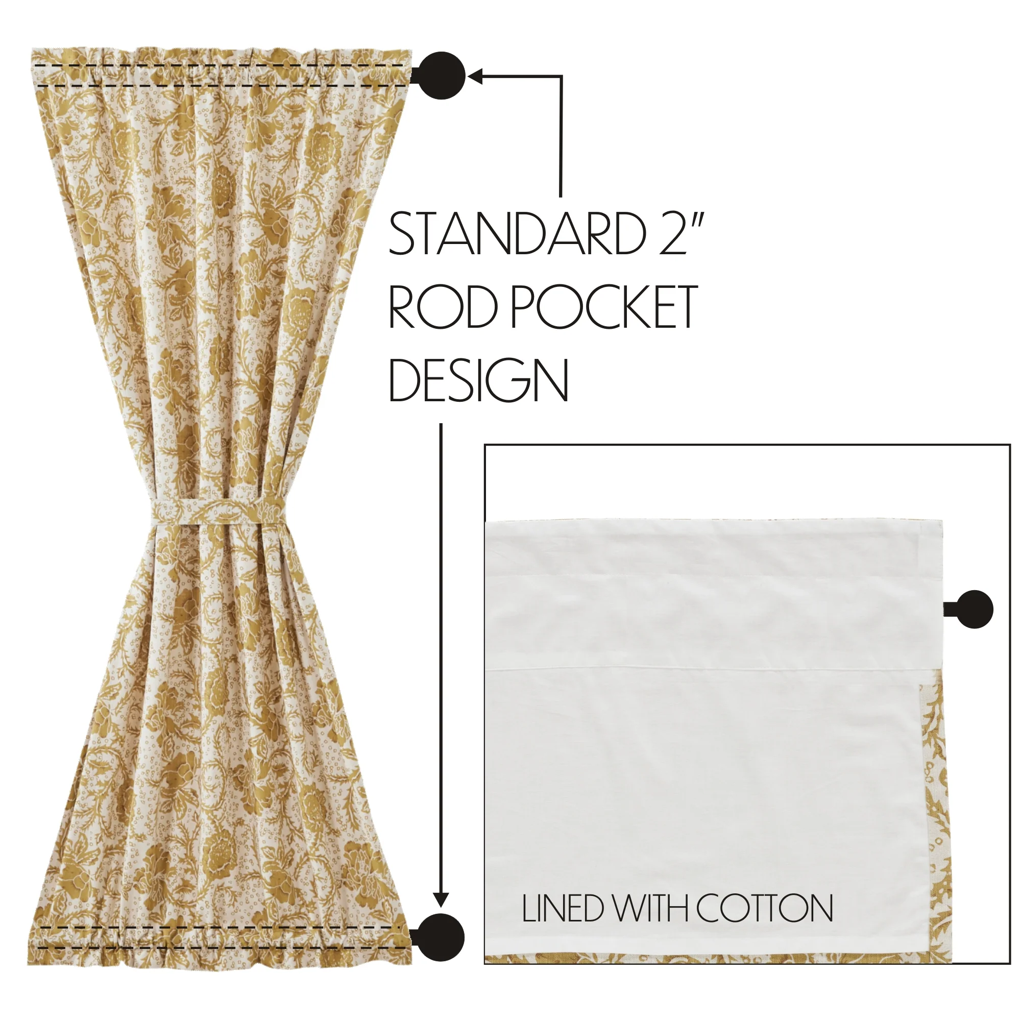 Dorsey Gold Door Panel Curtain - Image 2
