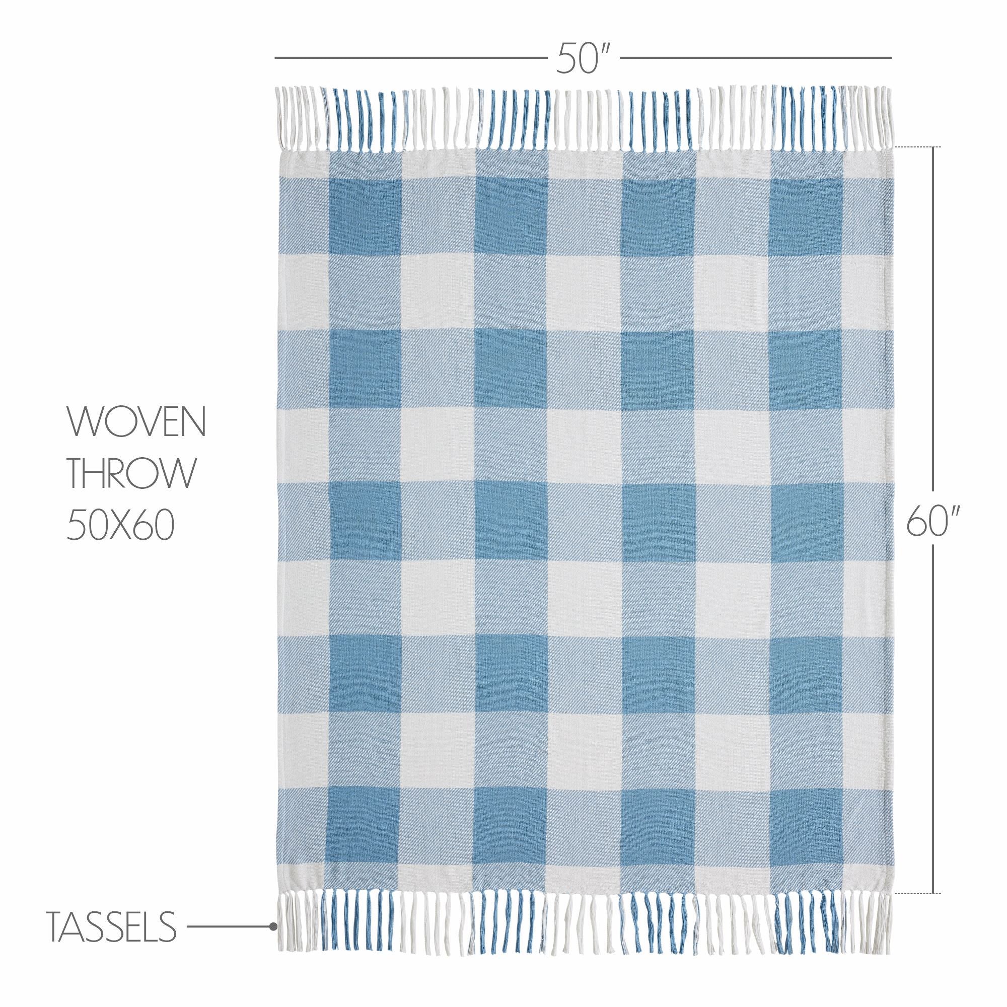 Dusk Blue Check Woven Throw - Image 4
