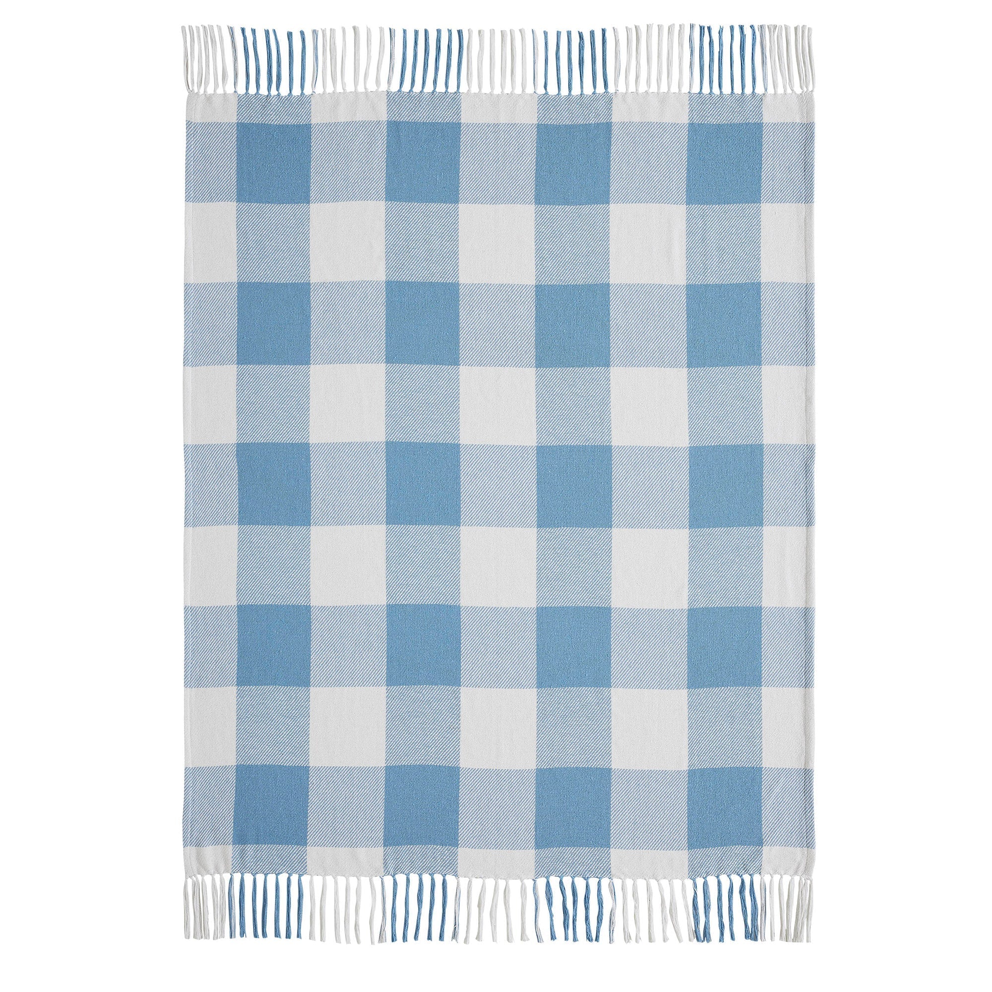 Dusk Blue Check Woven Throw - Image 6
