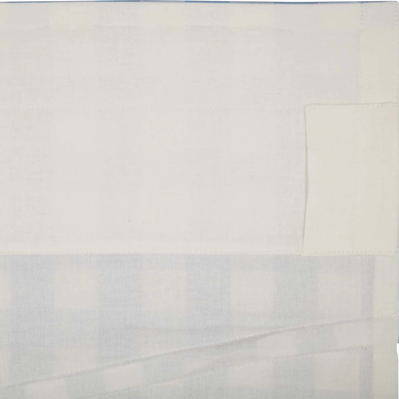 Dusk Buffalo Blue Check Ruffled Prairie Swag Curtains - Image 3