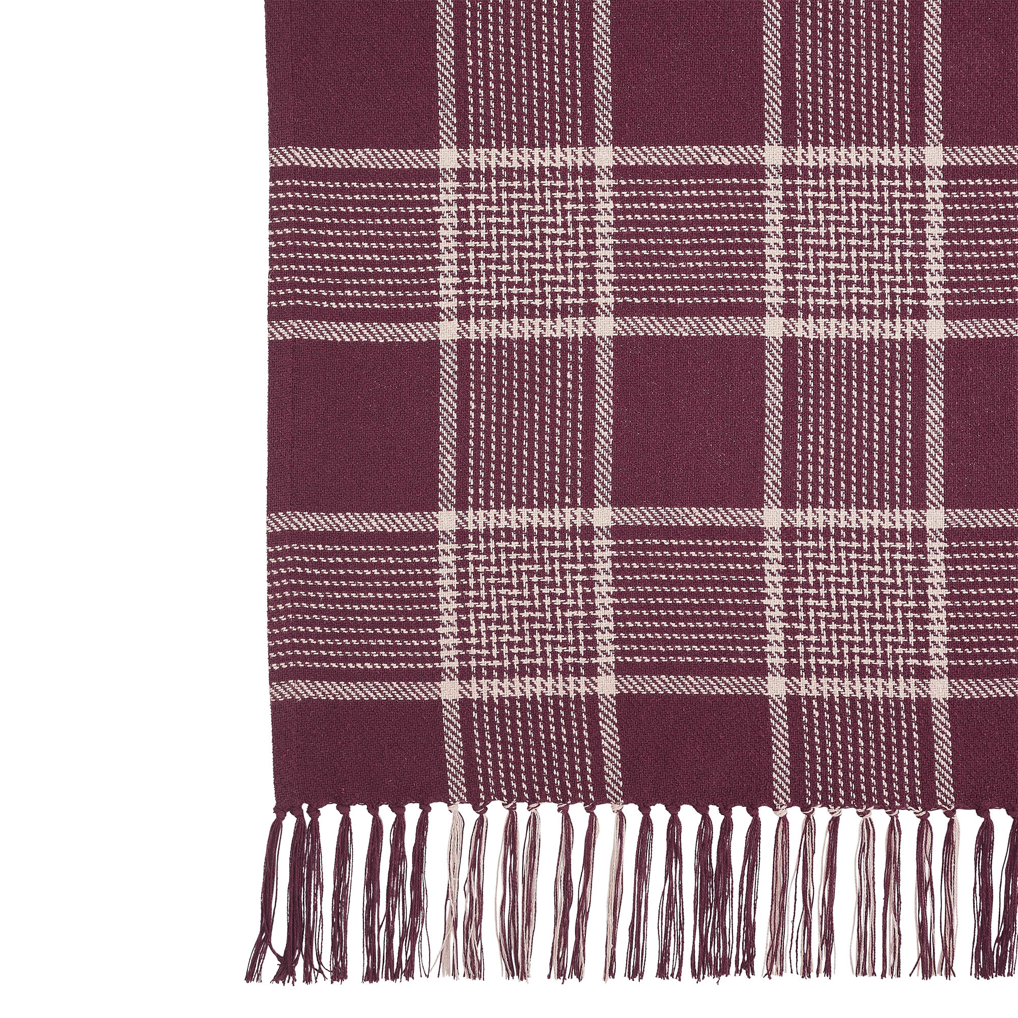 Exton Burgundy Tan Plaid Throw - Image 7