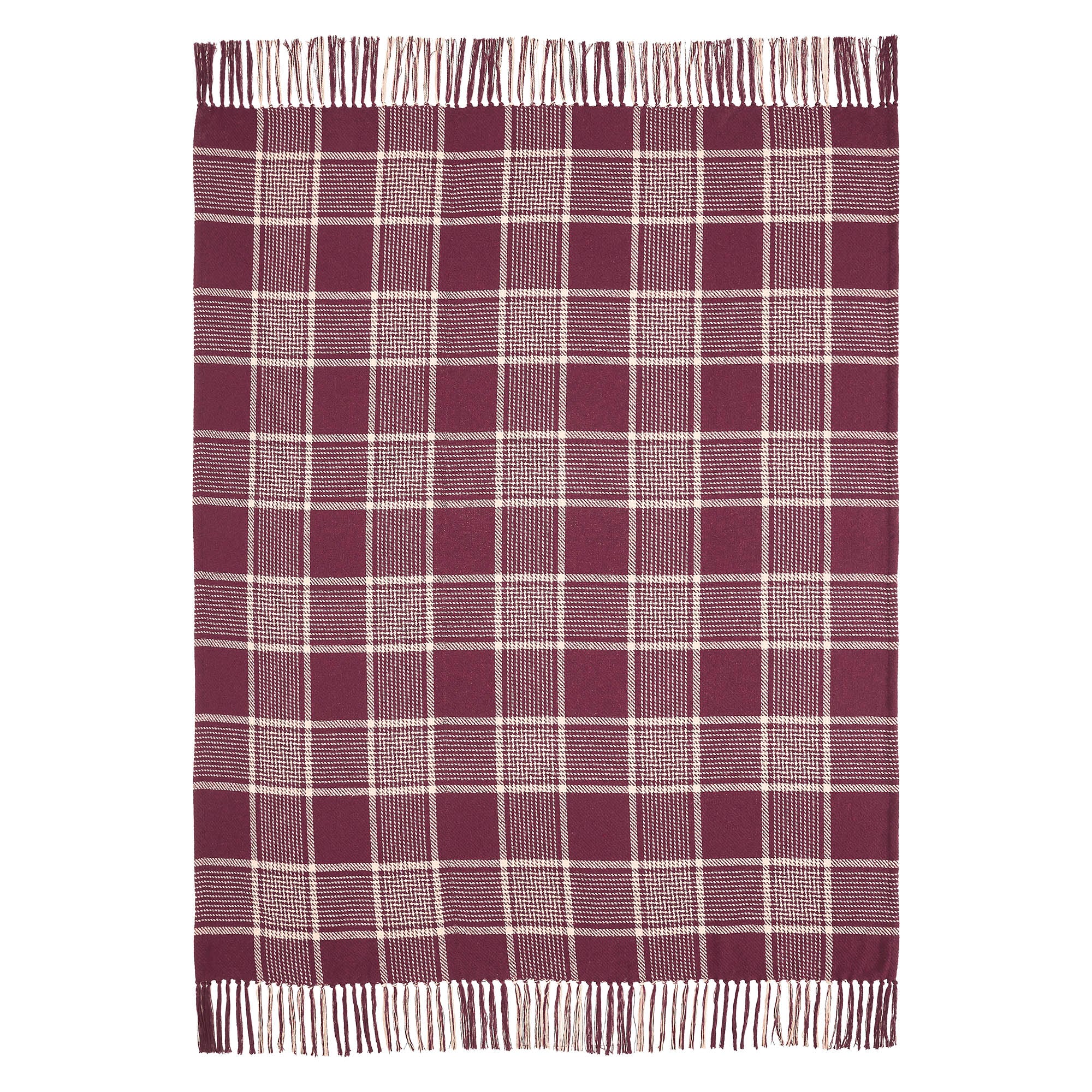 Exton Burgundy Tan Plaid Throw - Image 8