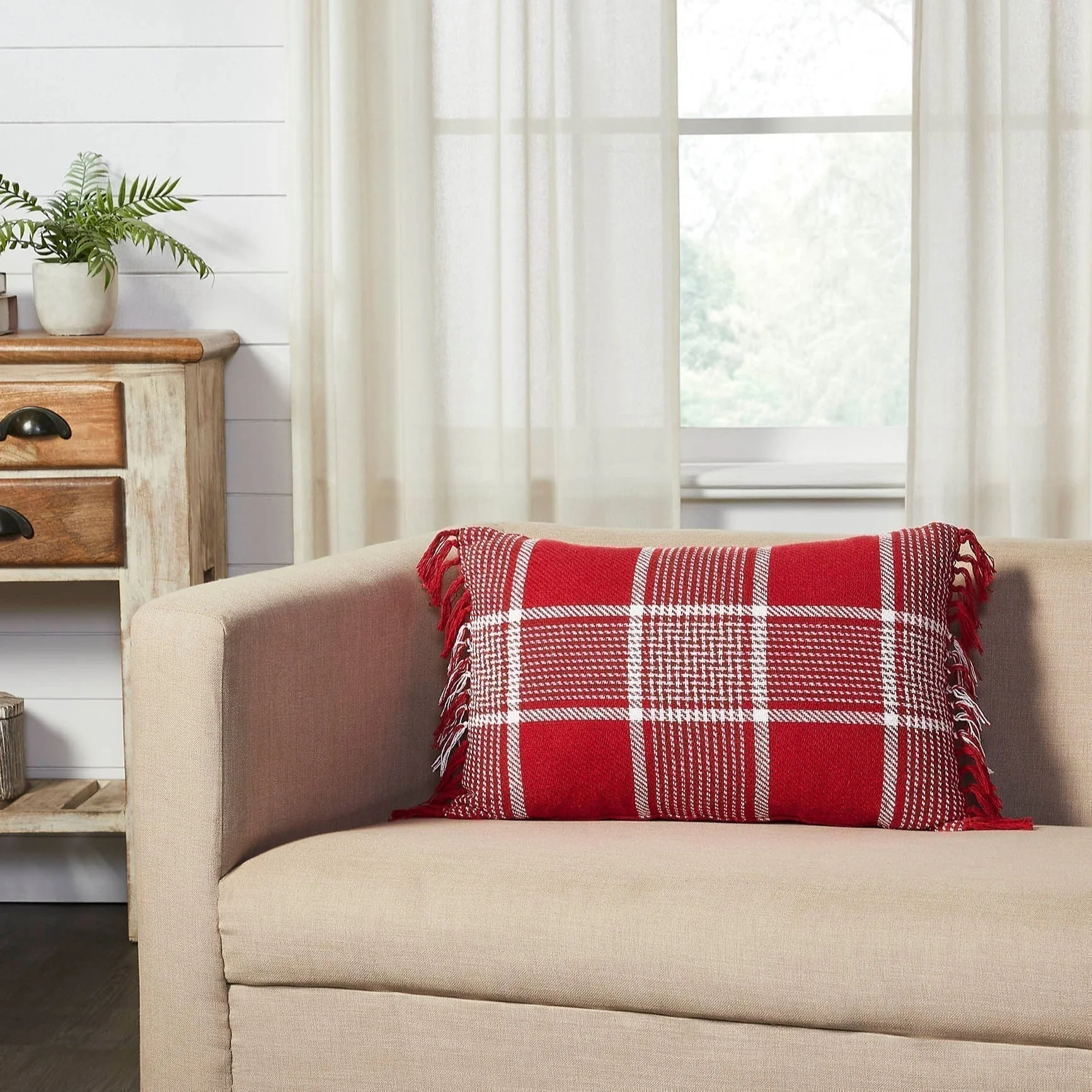 Exton Red Plaid Pillows - Image 3