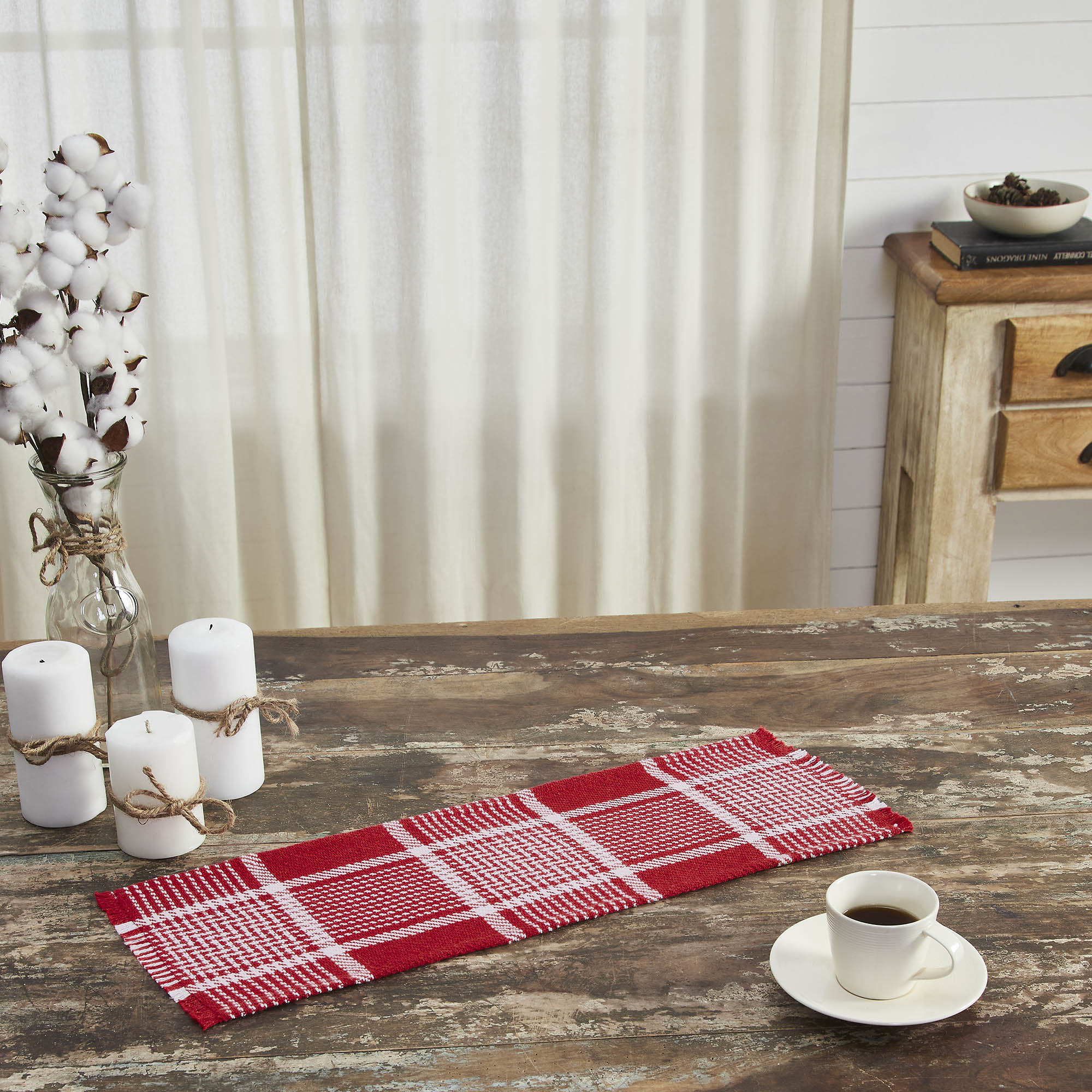 Exton Red Table Runner